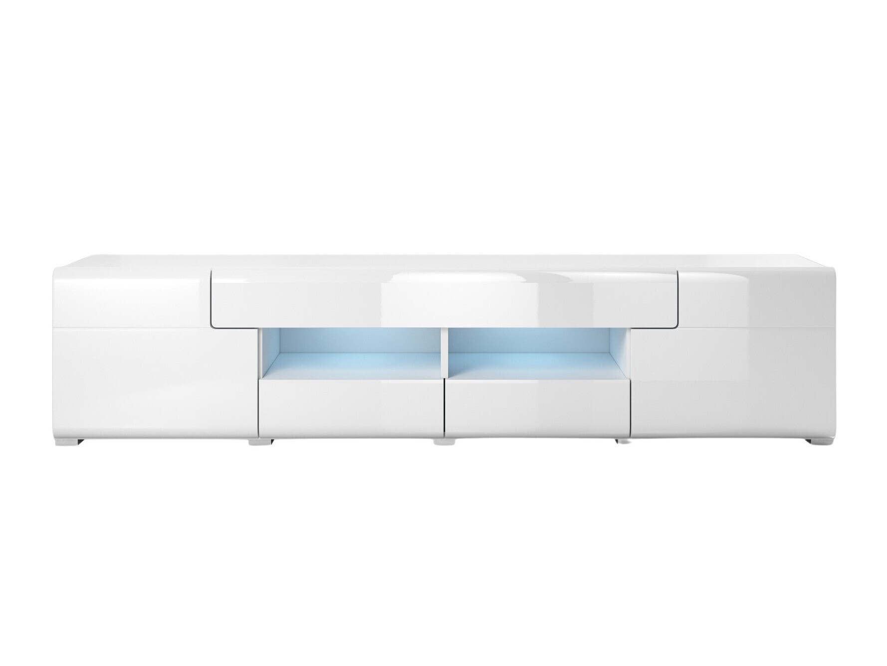 Meuble TV Torsone 113 (Blanc + Blanc brillant)