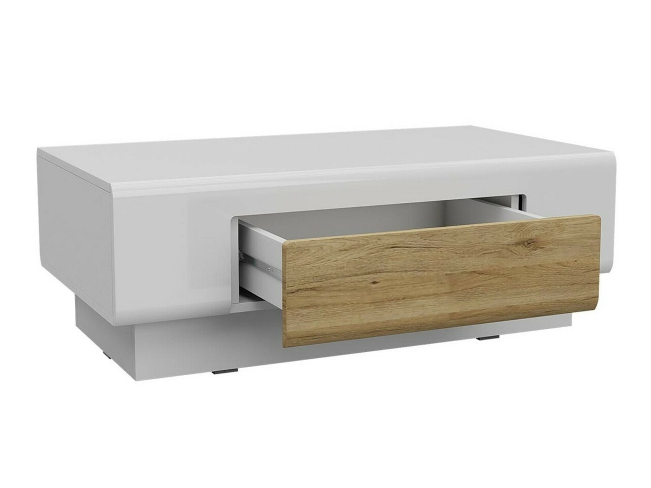 Table basse Torsone 111 (Blanc + Blanc brillant)