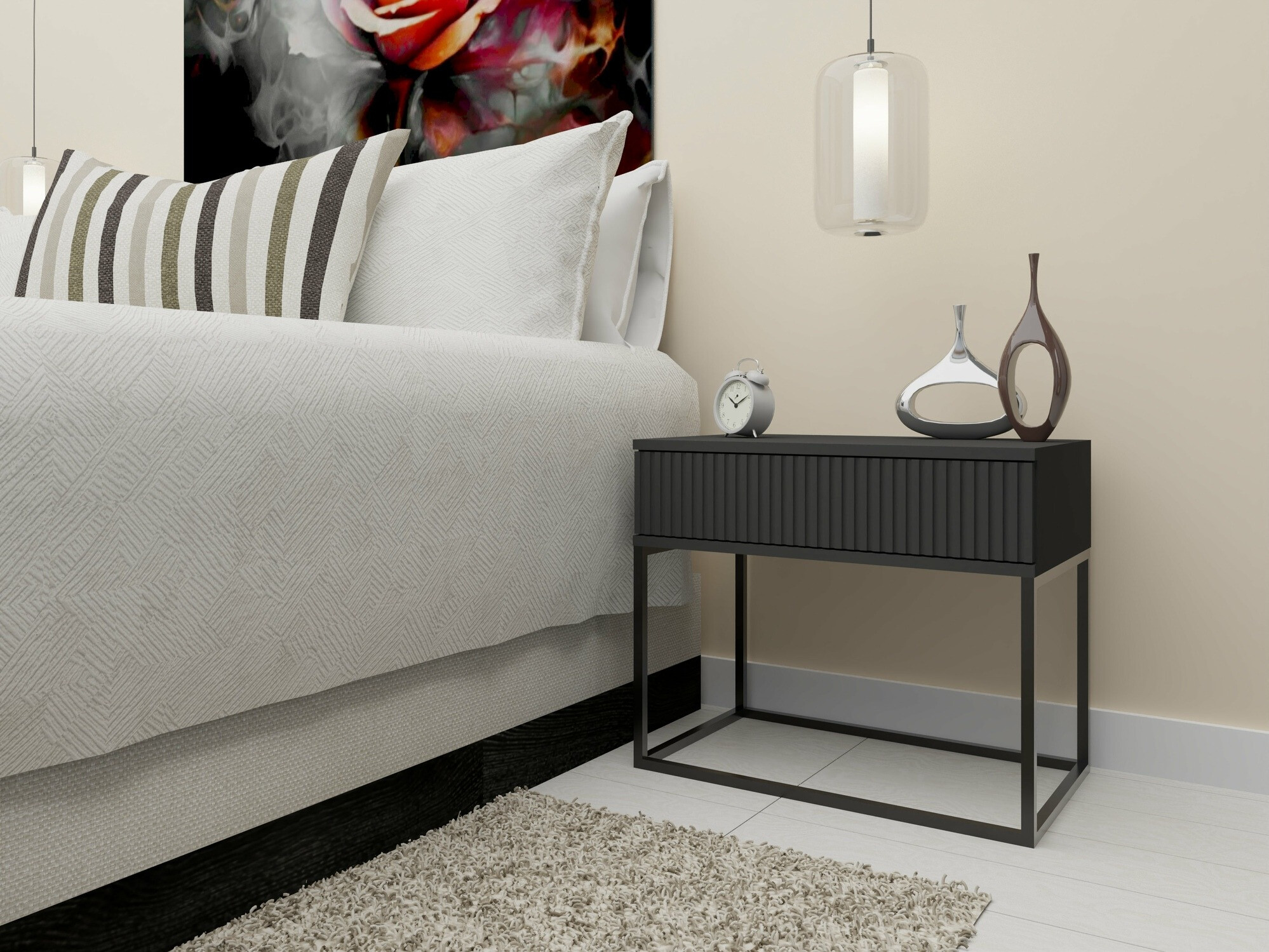 Table de chevet Bristol 190 (Anthracite)