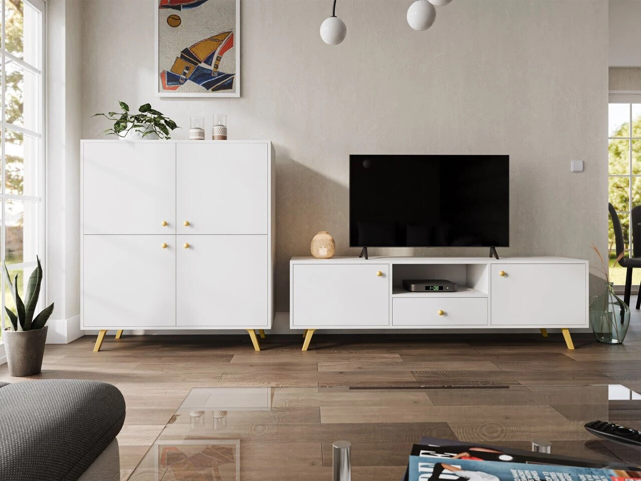 Ensemble de salon Monfera 105 (Blanc)