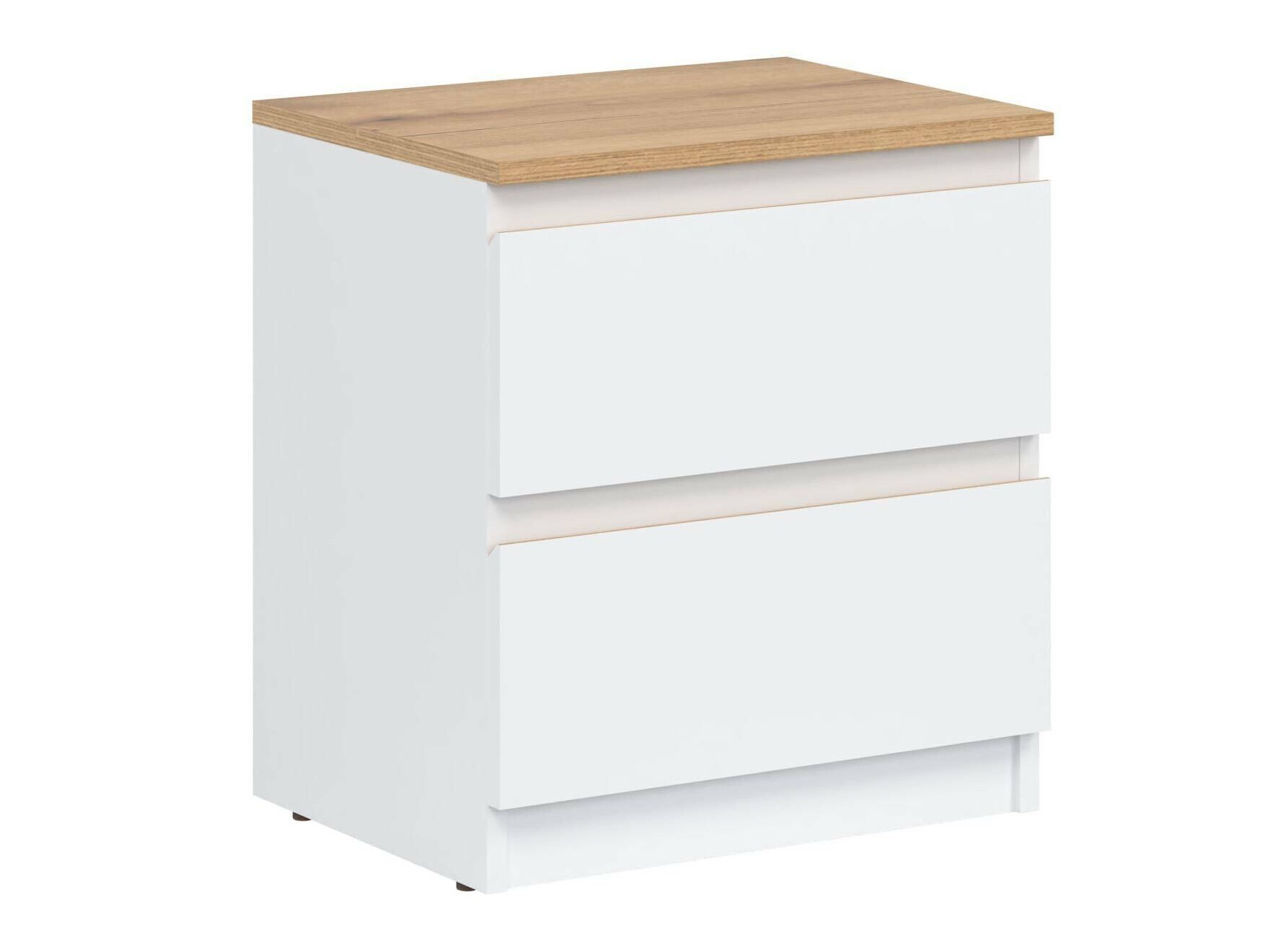 Table de chevet Catelbi 109 (Blanc + Chêne)
