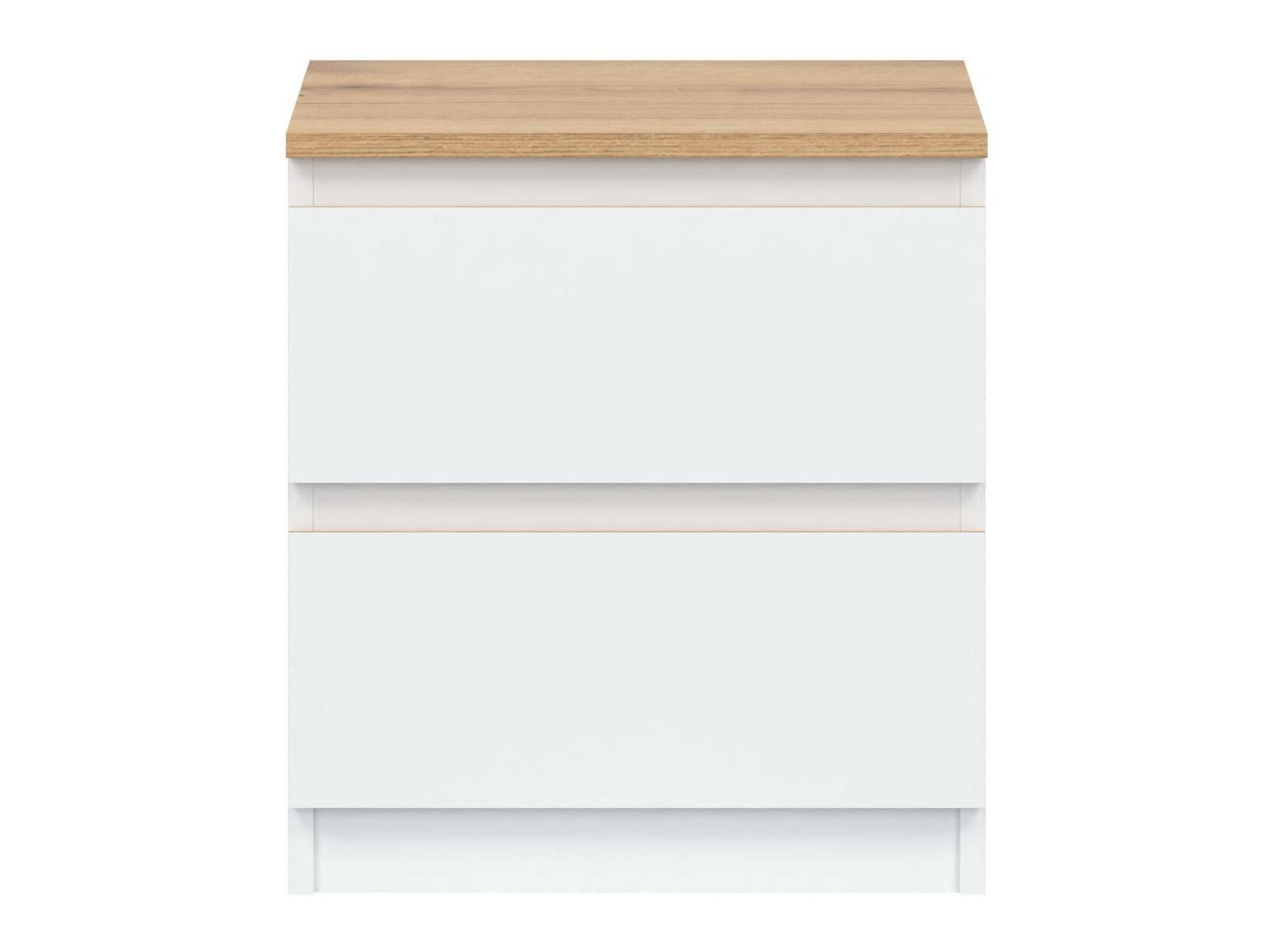 Table de chevet Catelbi 109 (Blanc + Chêne)