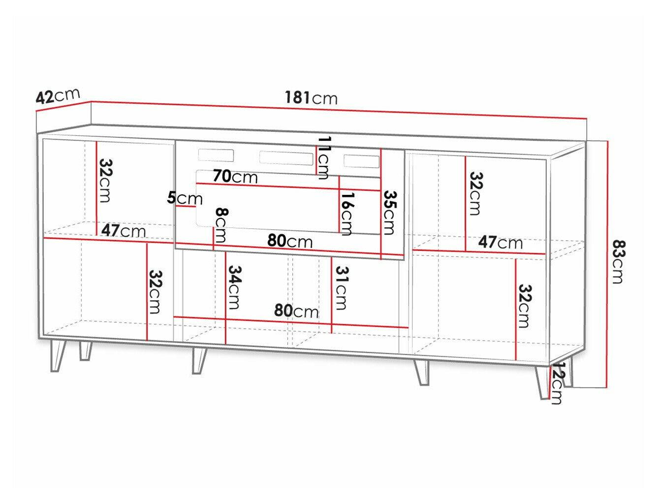 Buffet Dicto I (Blanc + Noir)