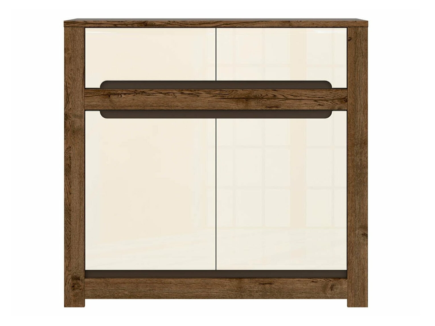 Commode Ophevaru 100 (Crème brillante + April chêne)