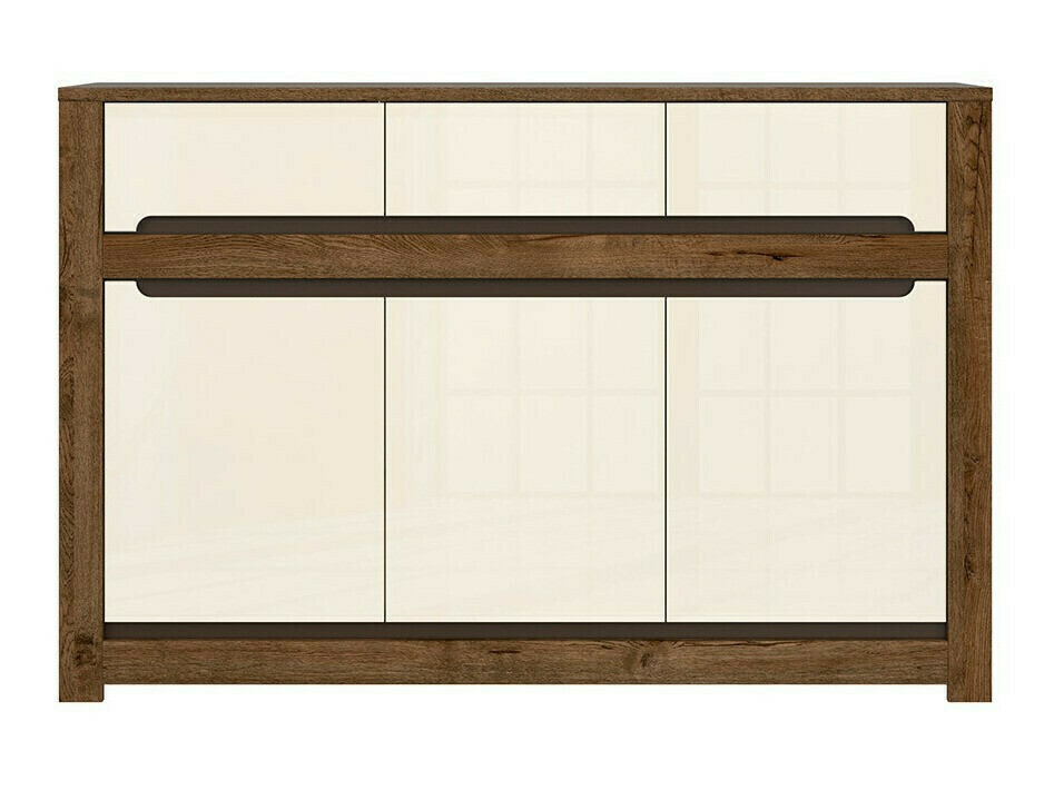 Commode Ophevaru 101 (Crème brillante + April chêne)