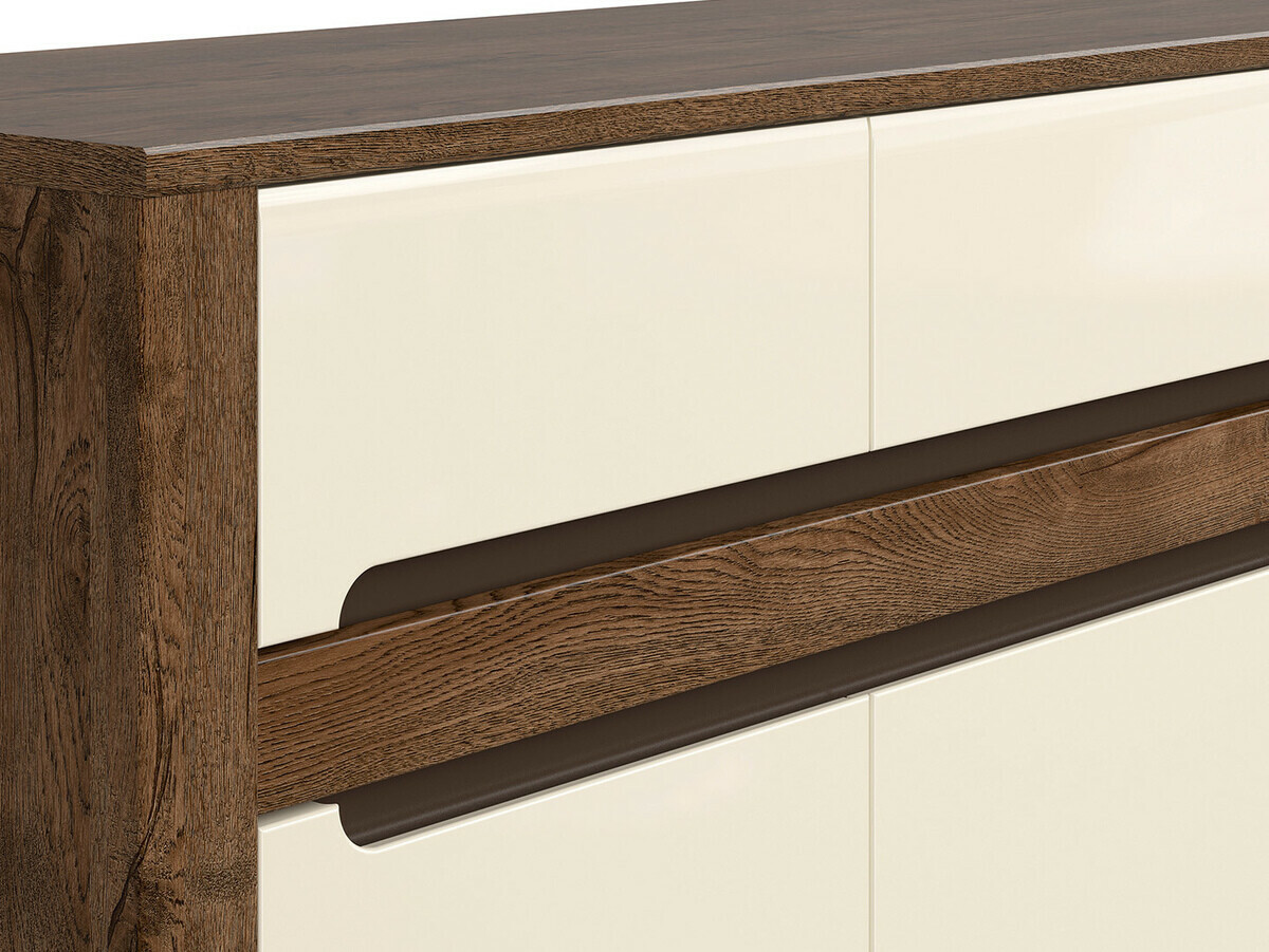 Commode Ophevaru 101 (Crème brillante + April chêne)
