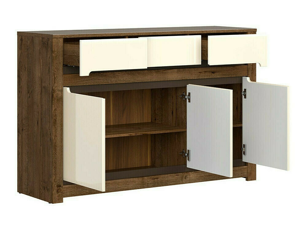 Commode Ophevaru 101 (Crème brillante + April chêne)