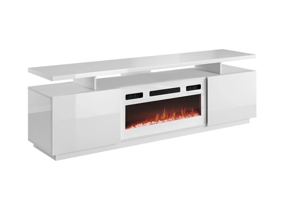 Meuble TV Charlotte 151 (Blanc + Blanc brillant)