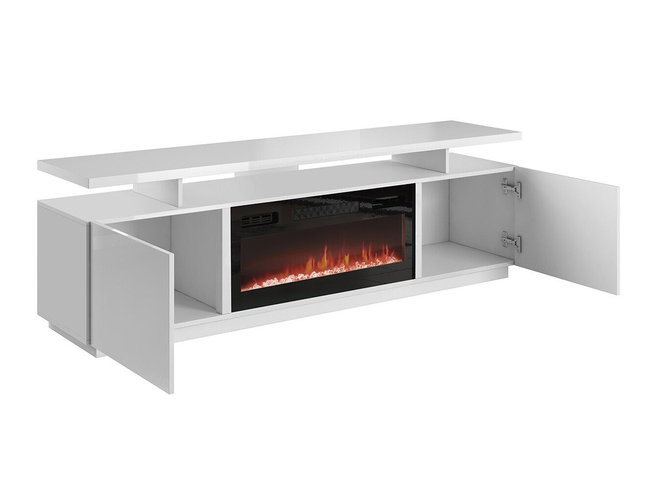 Meuble TV Figura I (Blanc + Blanc brillant)