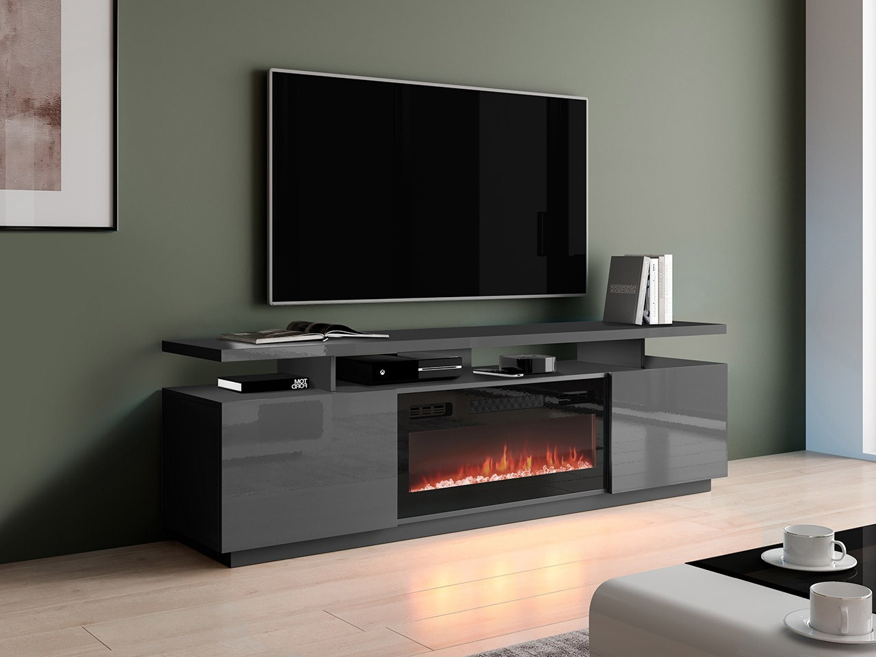 Meuble TV Figura I (Graphite + Graphite brillant)