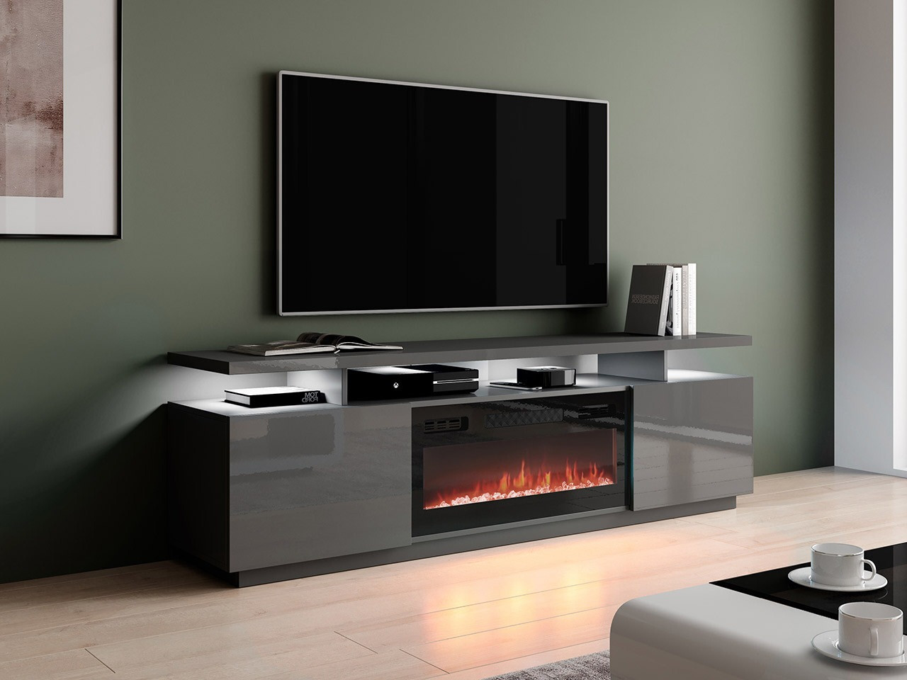 Meuble TV Figura I (Graphite + Graphite brillant)