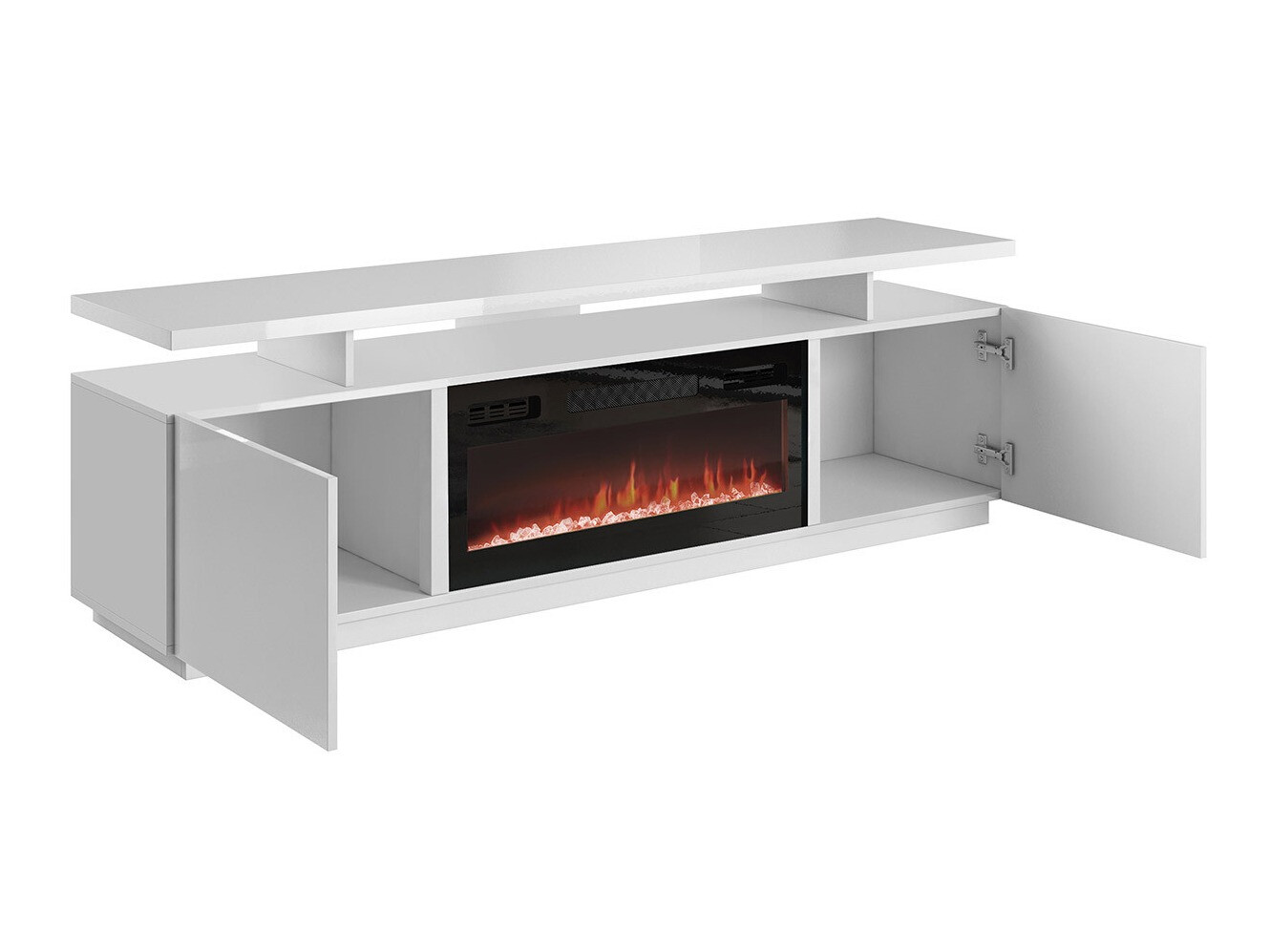 Meuble TV Figura I (Noir + Noir brillant)