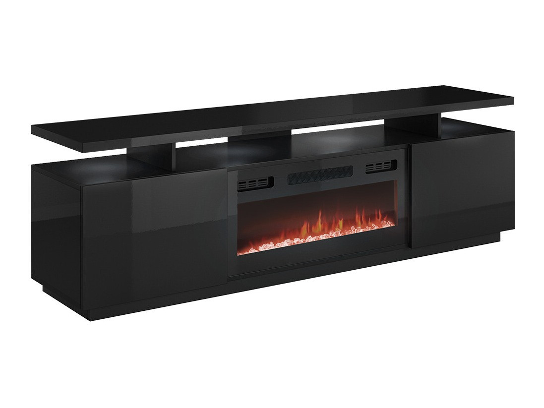 Meuble TV Figura I (Noir + Noir brillant)