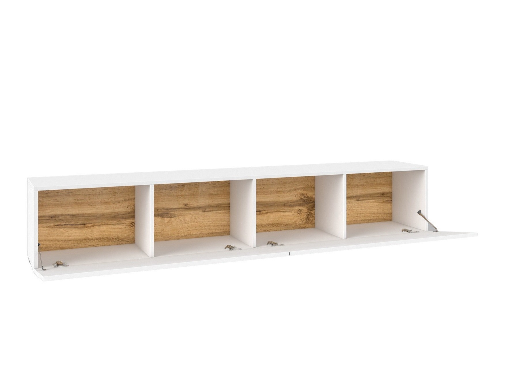 Meuble TV Revmiru 104 (Blanc + Chêne wotan)