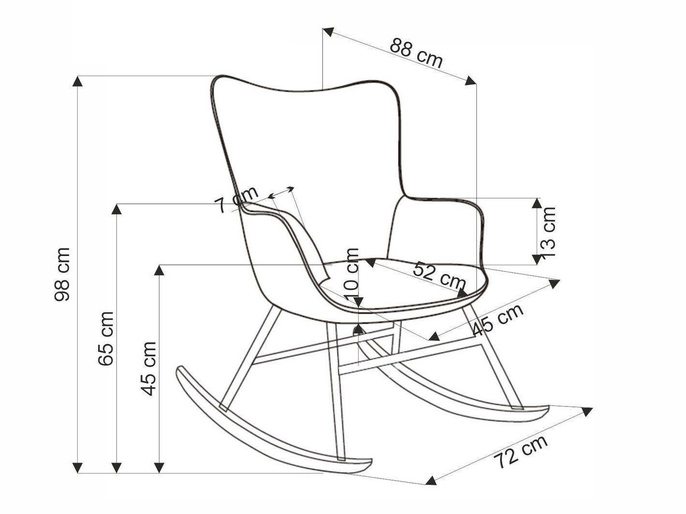 Chaise à bascule Houston 1611 (Beige)