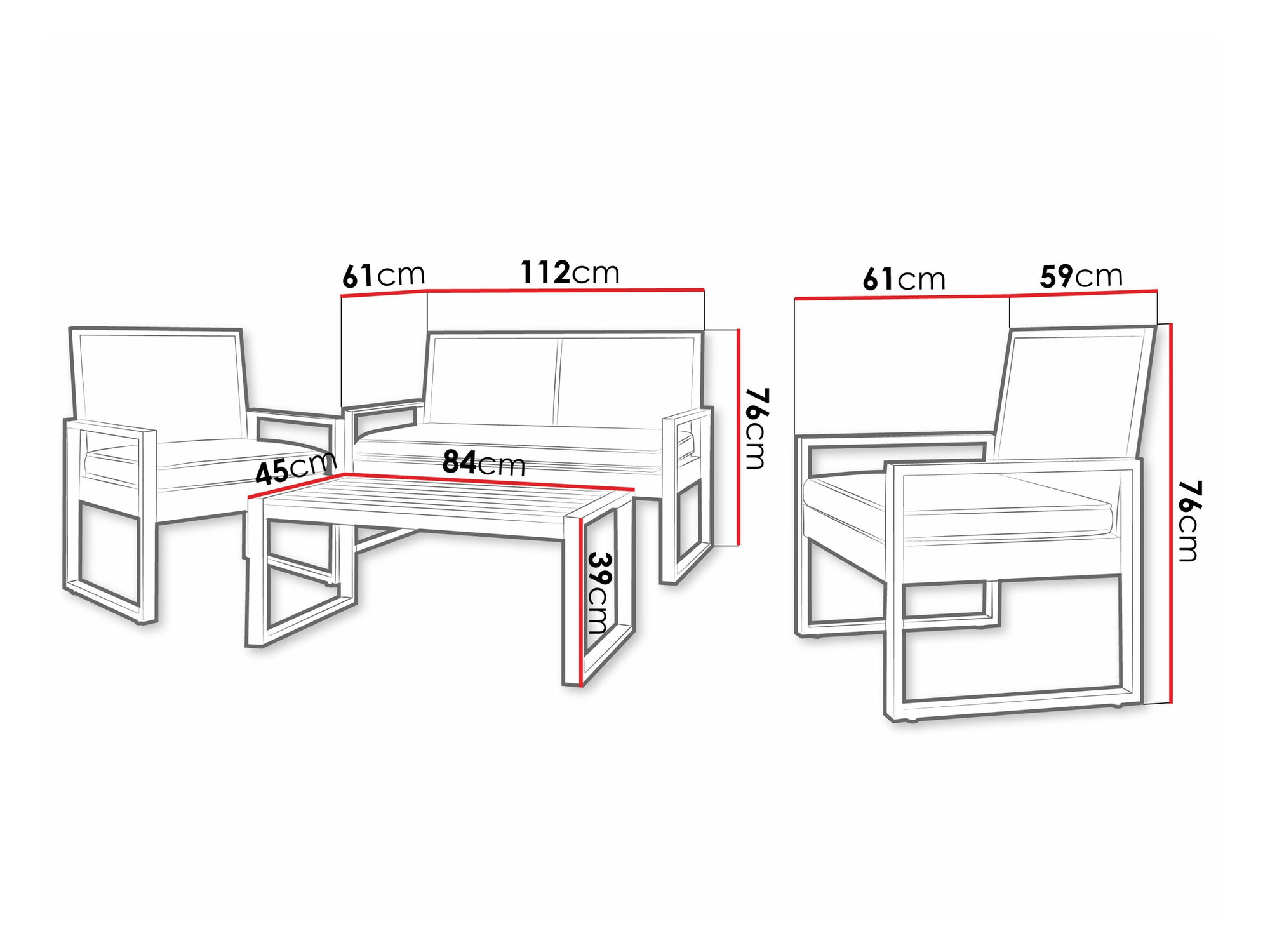 Ensemble de mobilier de jardin Richardson 122