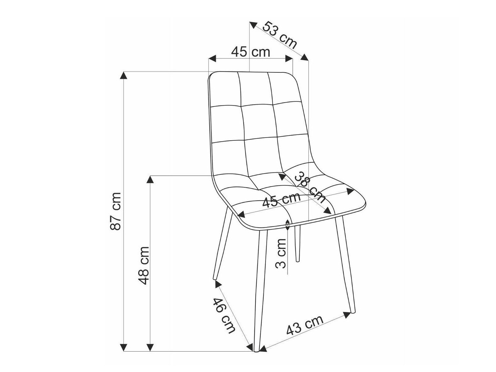 Chaise Houston 1630 (Noir)
