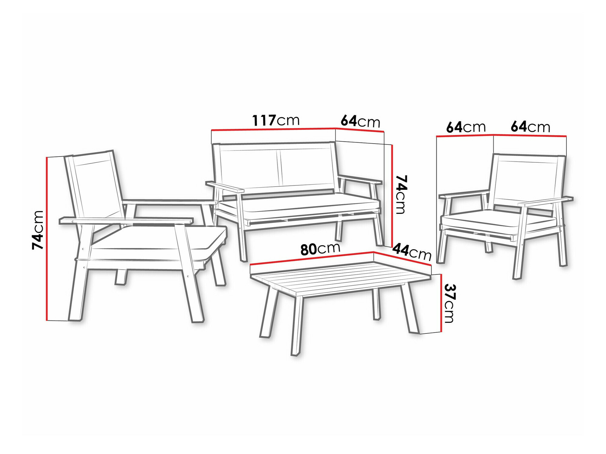 Ensemble de mobilier de jardin Richardson 123
