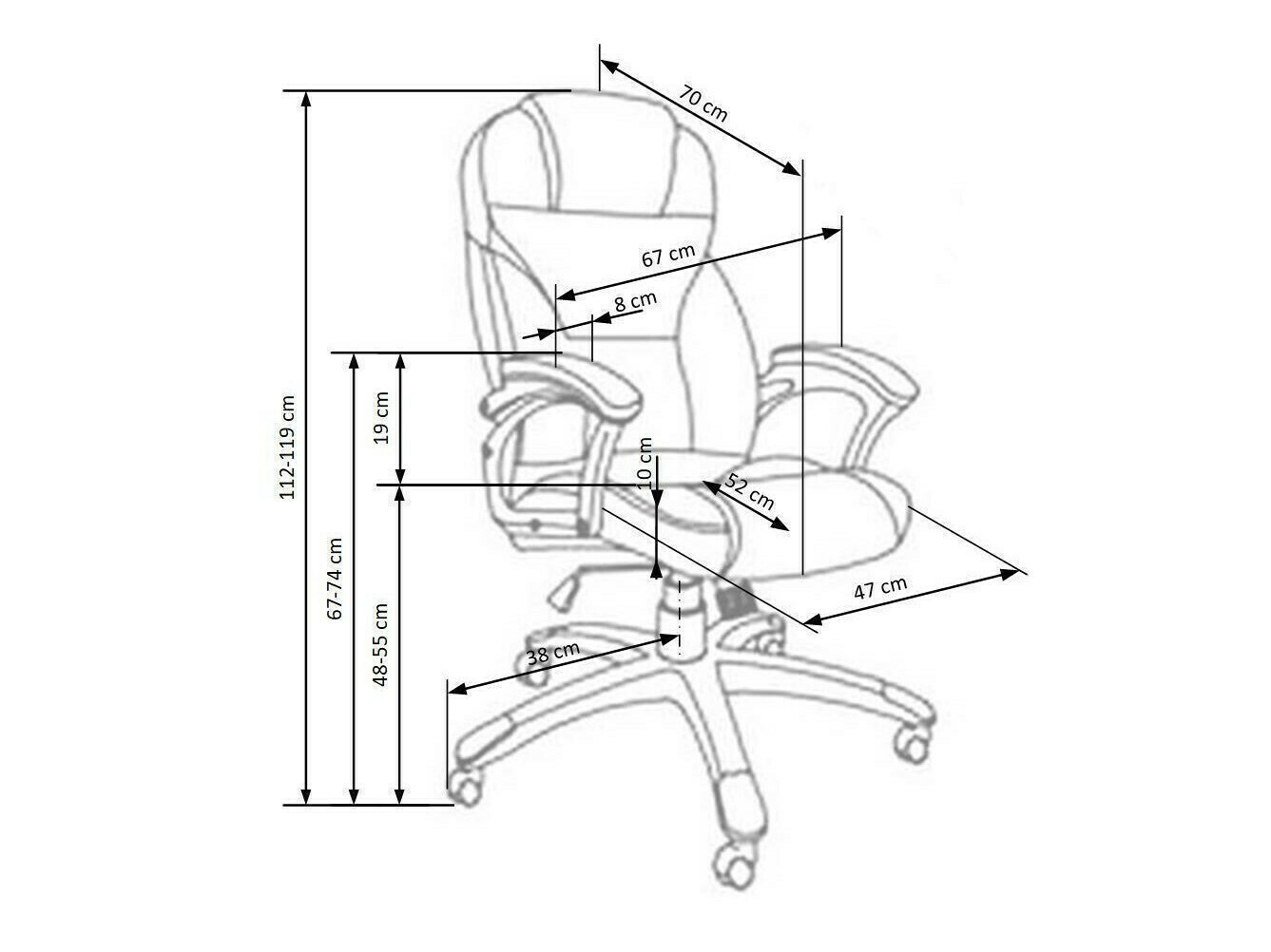 Chaise de bureau Houston 189 (Brun foncé)