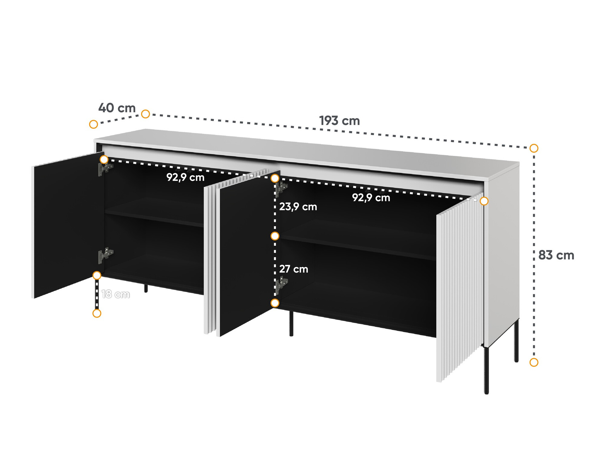 Buffet Fernolu 103 (Blanc + Noir)