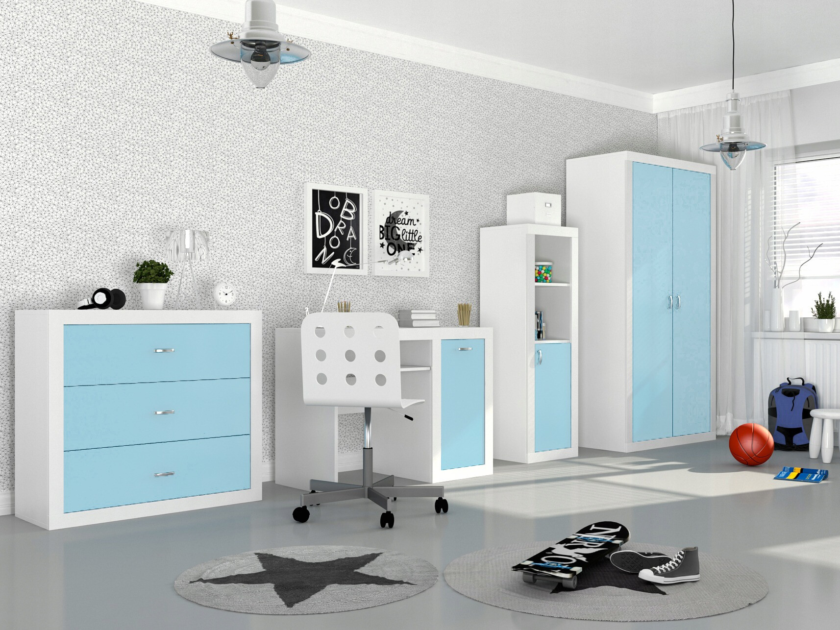 Bureau Tentive 102 (Blanc + Bleu)
