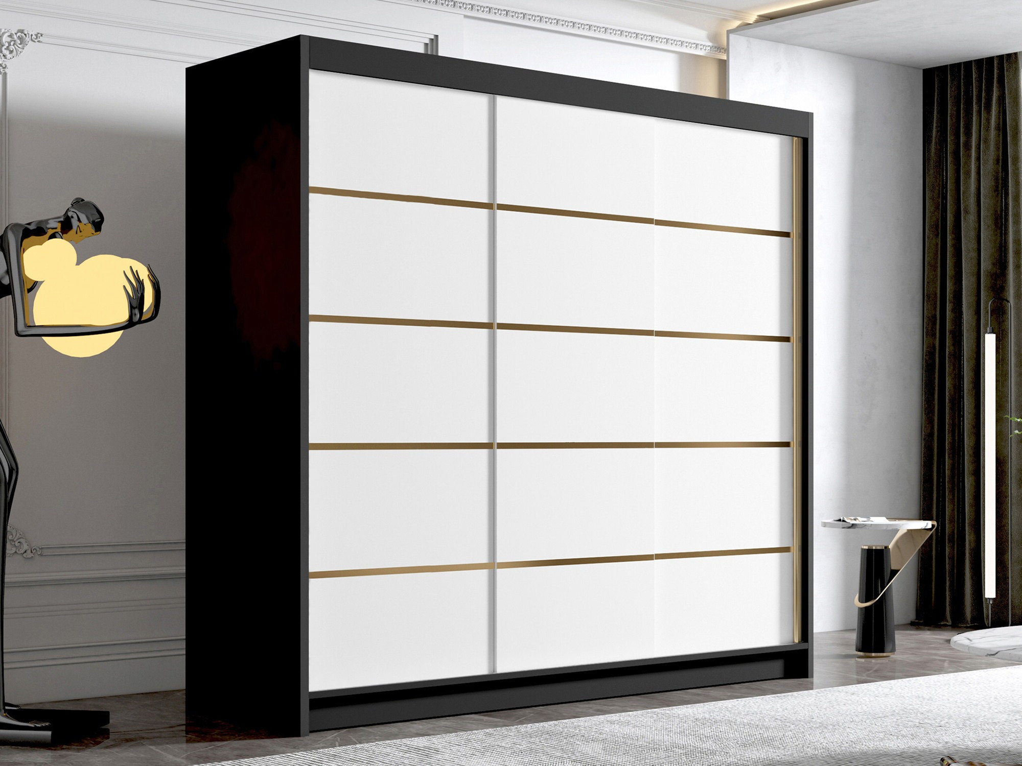 Armoire Closico Plenor VI (Noir + Blanc)