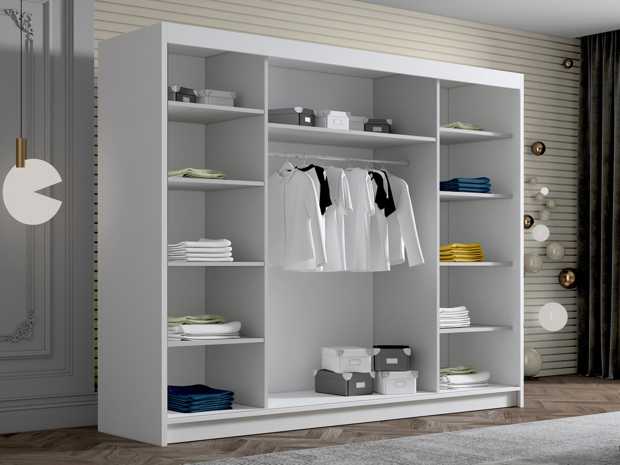 Armoire Closico Veltron II (Blanc + Noir)