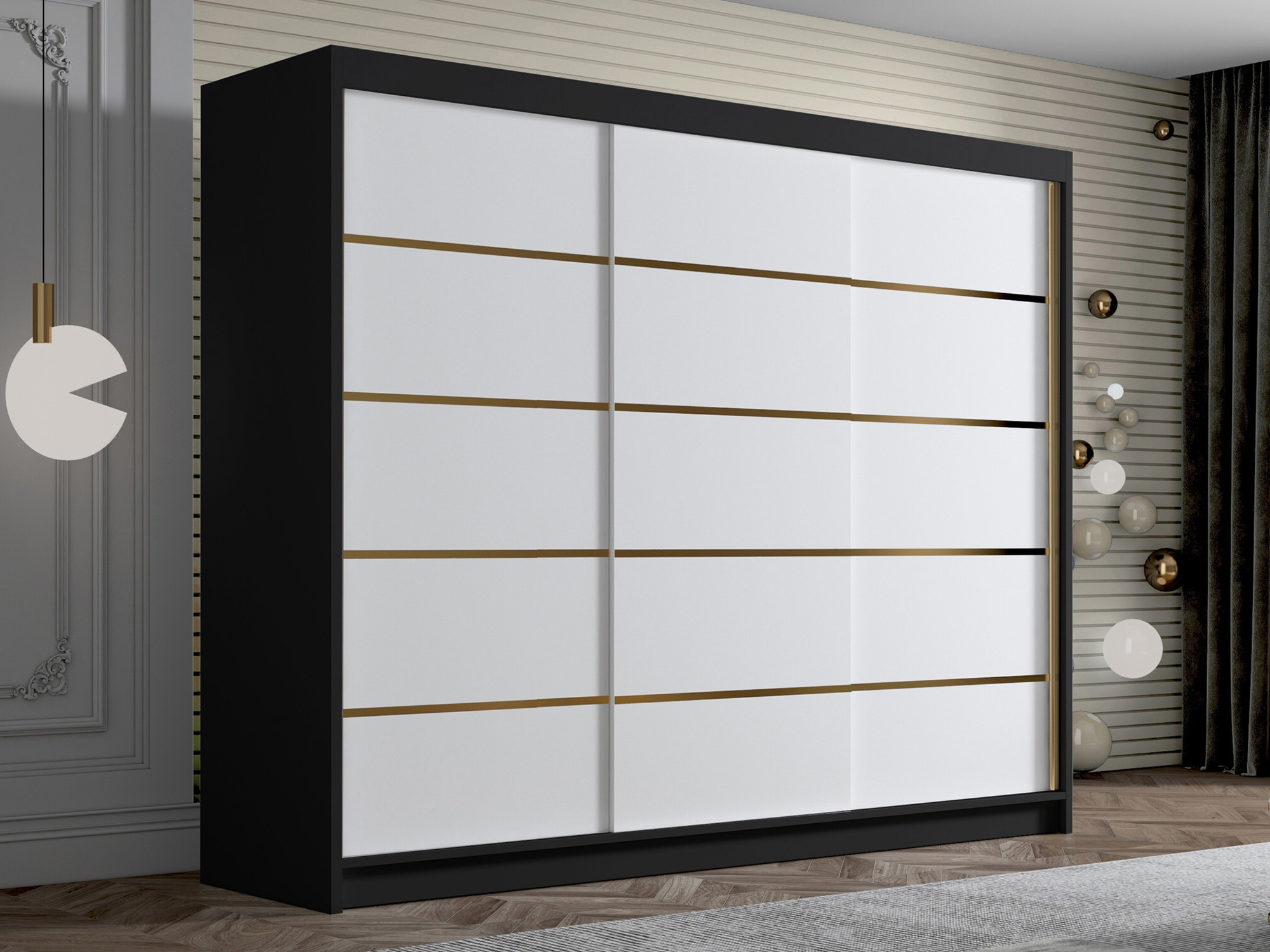 Armoire Closico Veltron II (Noir + Blanc)