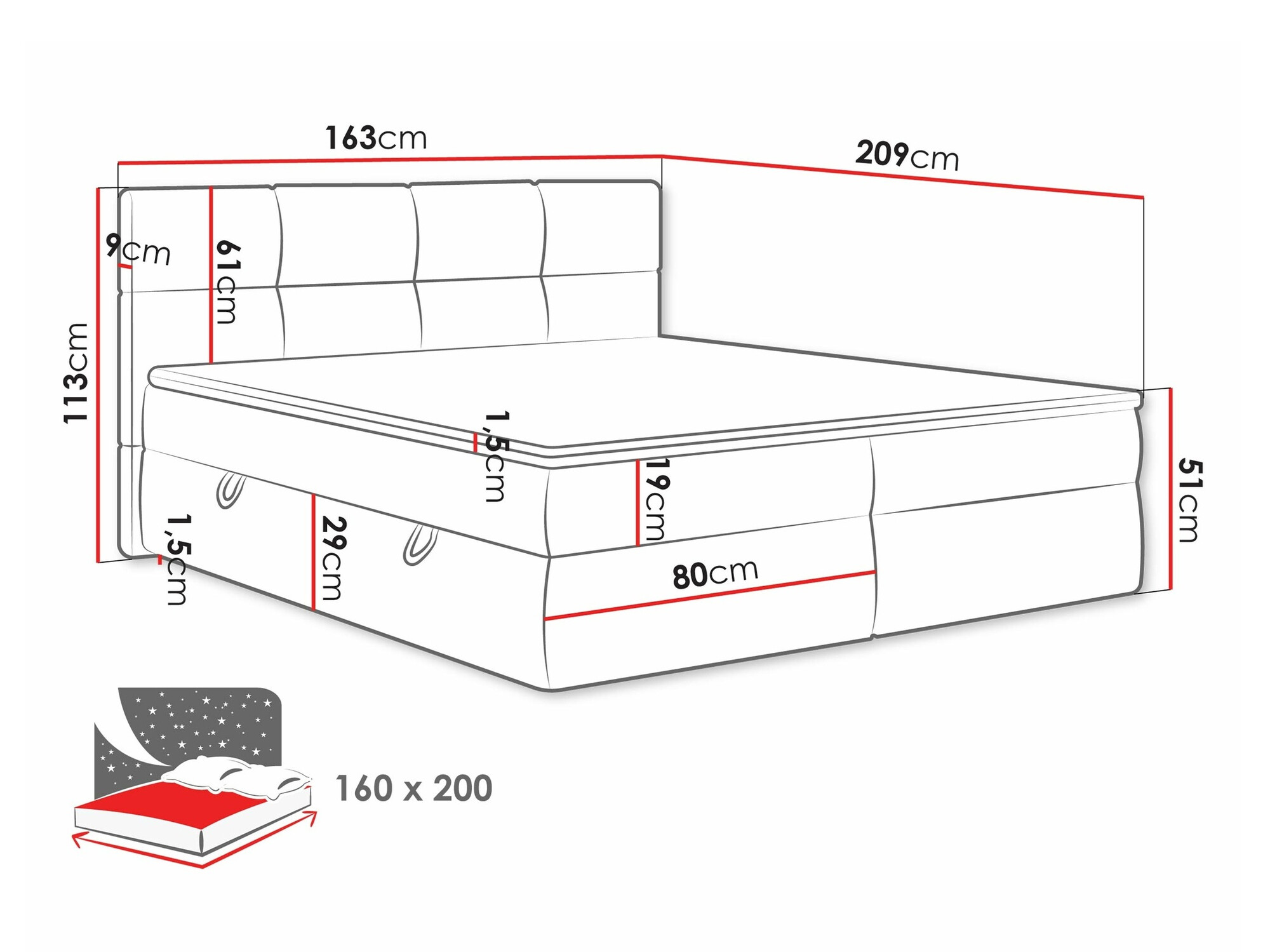 Lit boxspring ComfiDream 187 (Curio 11)