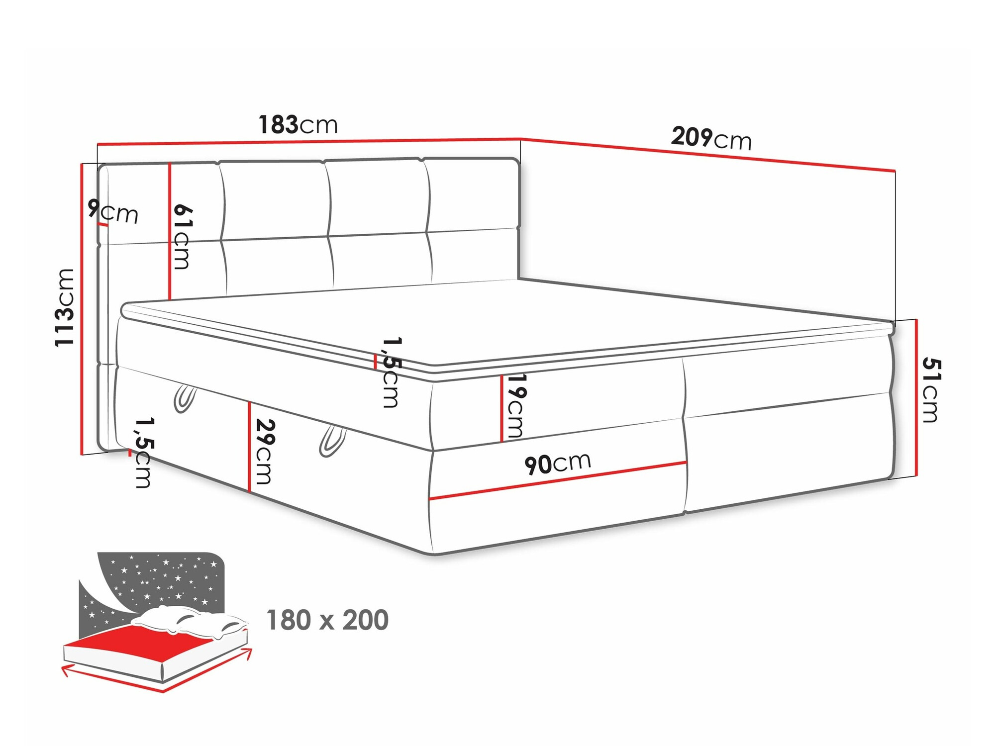 Lit boxspring ComfiDream Nivina (Curio 02)