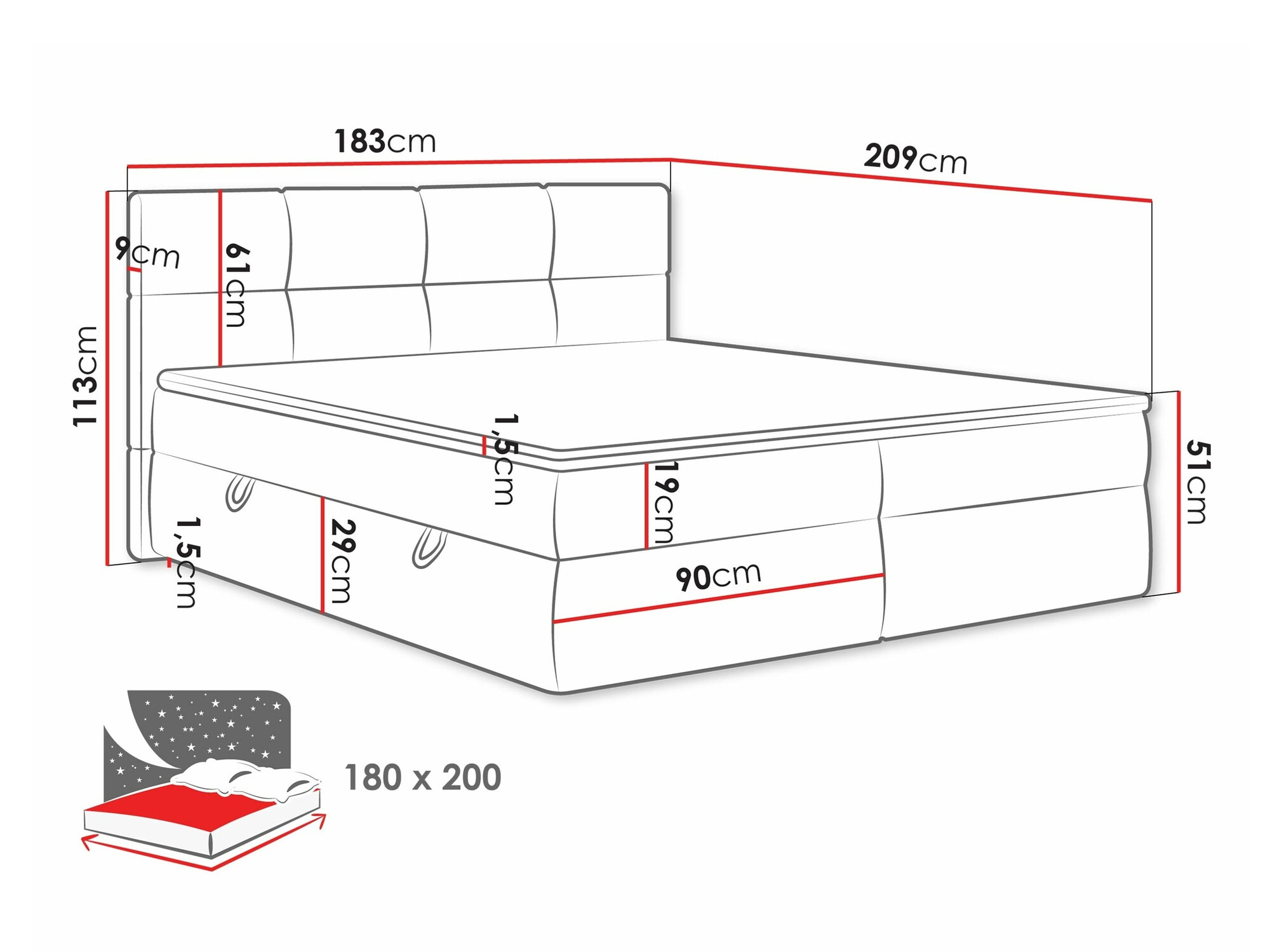 Lit boxspring ComfiDream Nivina (Curio 11)