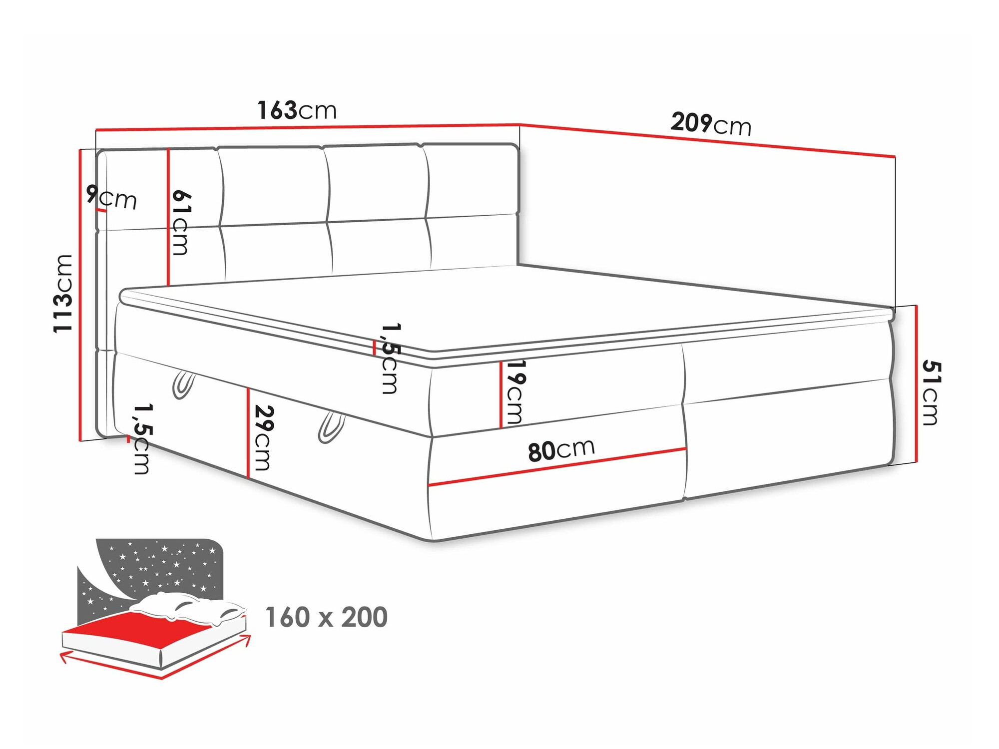 Lit boxspring ComfiDream Nivina (Curio 93)