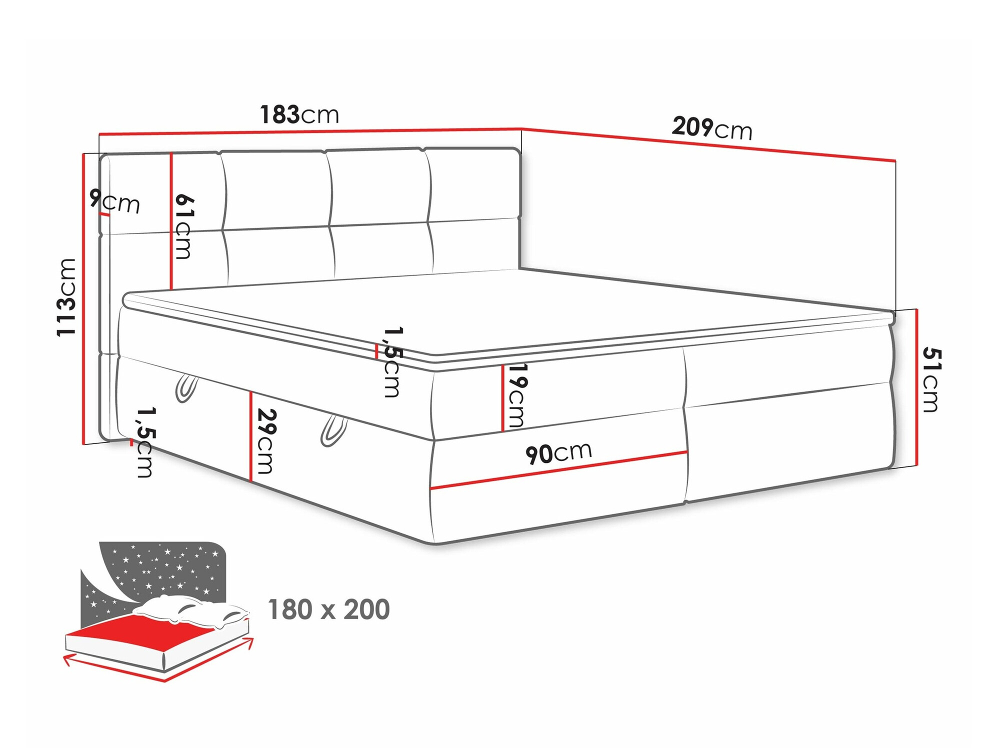 Lit boxspring ComfiDream Nivina (Curio 99)
