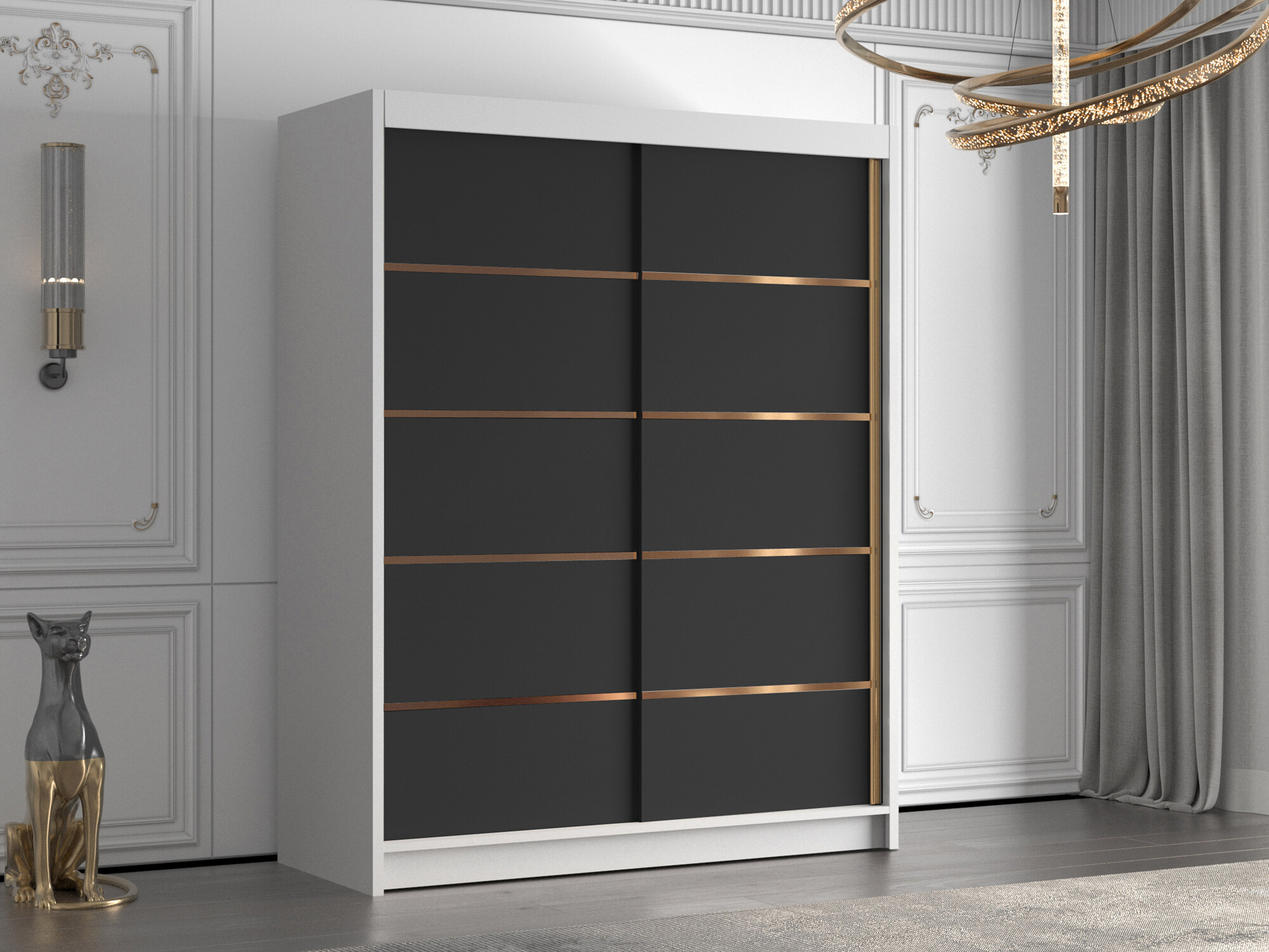Armoire Closico Capsa III (Blanc + Noir)