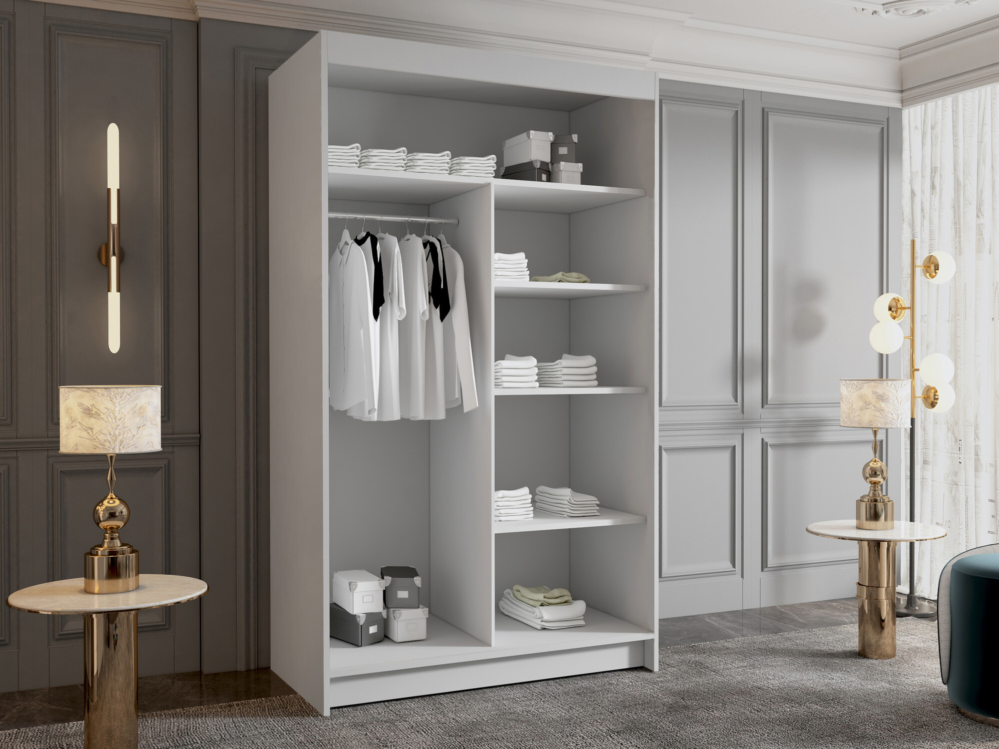 Armoire Closico Corden III (Noir + Blanc)