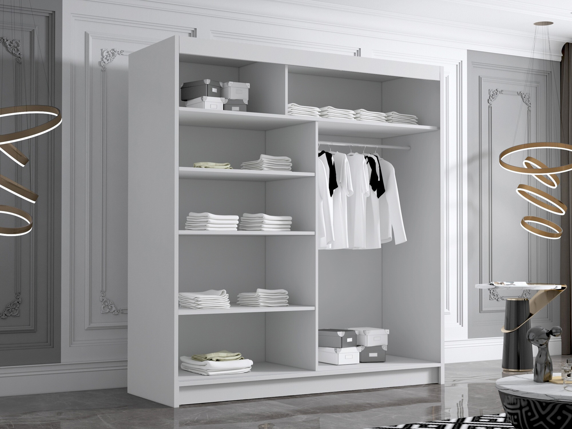 Armoire Closico Vallor III (Noir + Blanc)