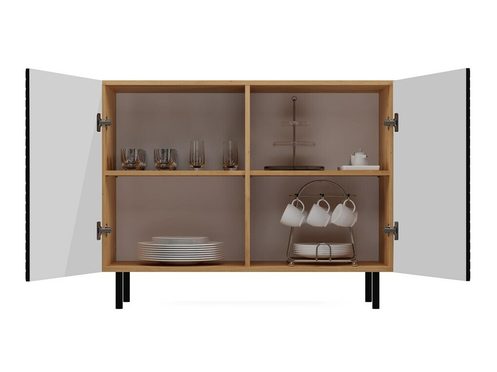 Buffet Romseru 101 (Noir + Chêne Artisan)