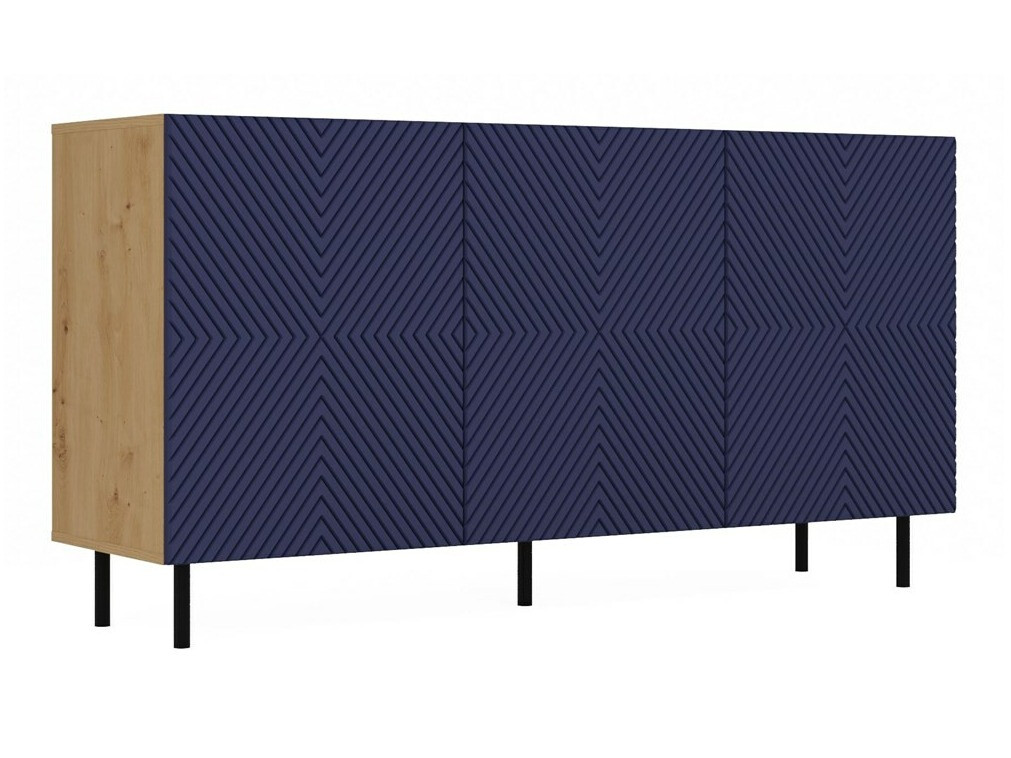 Buffet Romseru 103 (Bleu + Chêne Artisan)
