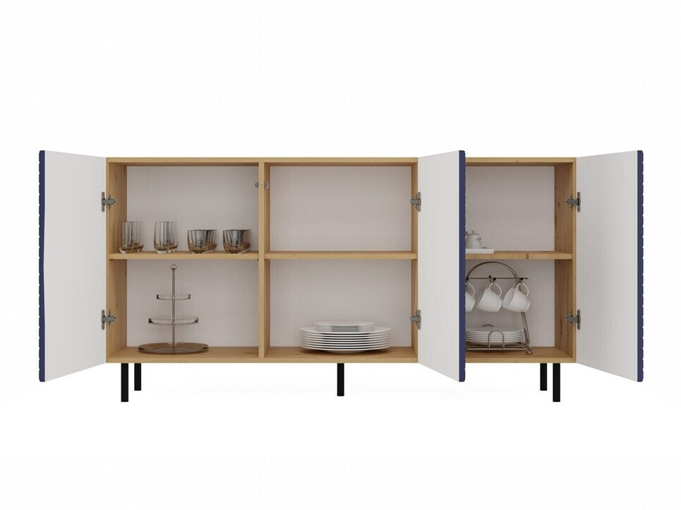 Buffet Romseru 103 (Bleu + Chêne Artisan)
