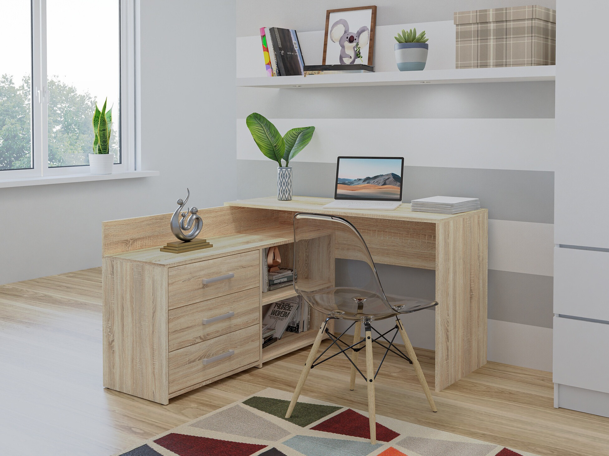 Bureau d'angle Mandeville 131 (Sonoma chêne)