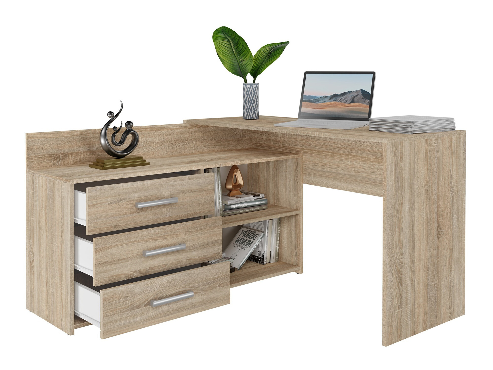Bureau d'angle Mandeville 131 (Sonoma chêne)