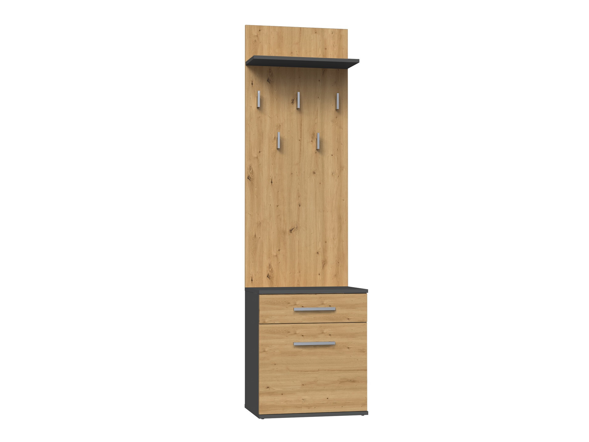 Meuble d'entrée Mandeville 129 (Chêne Artisan + Anthracite)