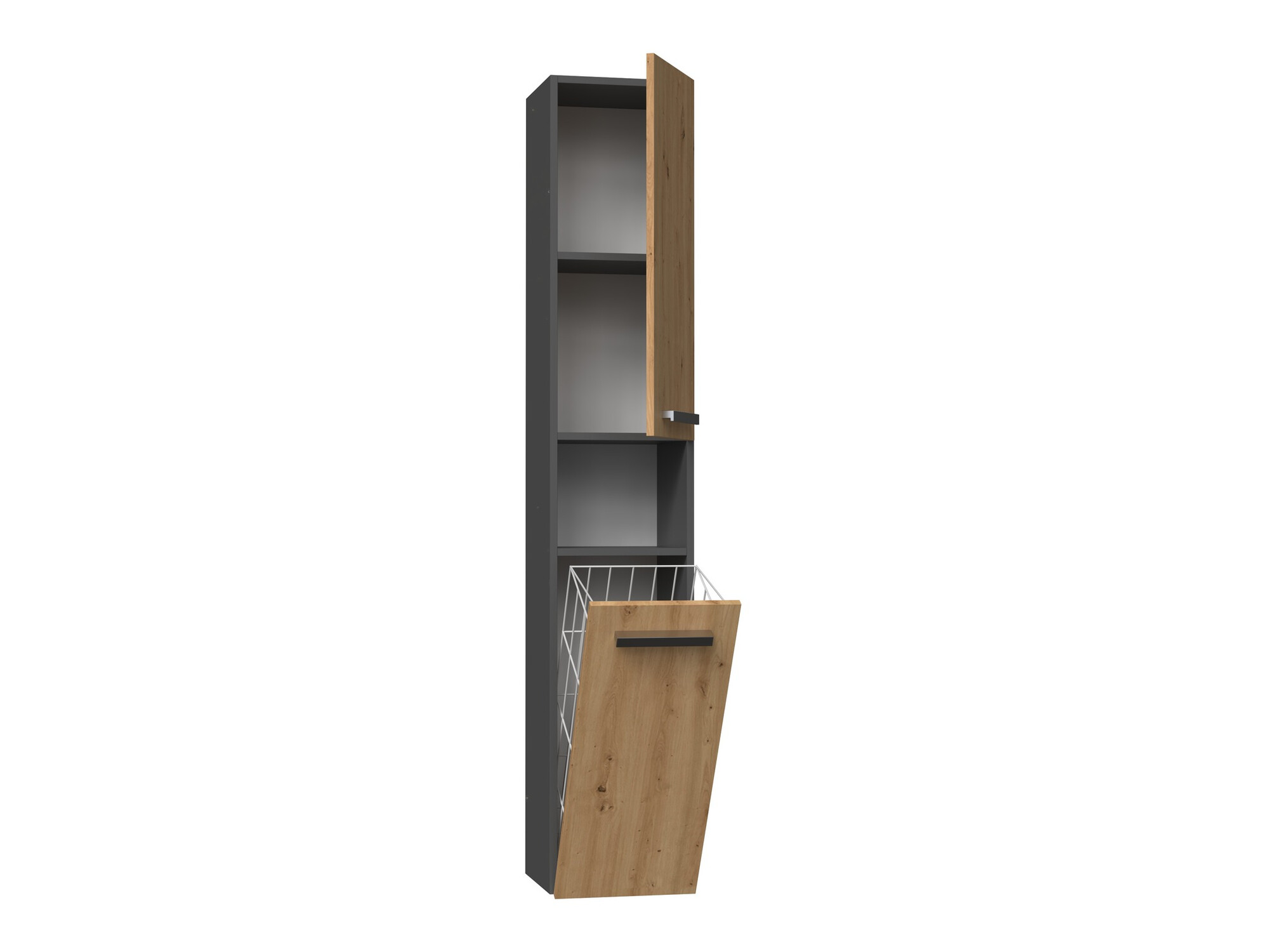 Armoire de bain à poser Nolmaru 106 (Anthracite + Chêne Artisan)