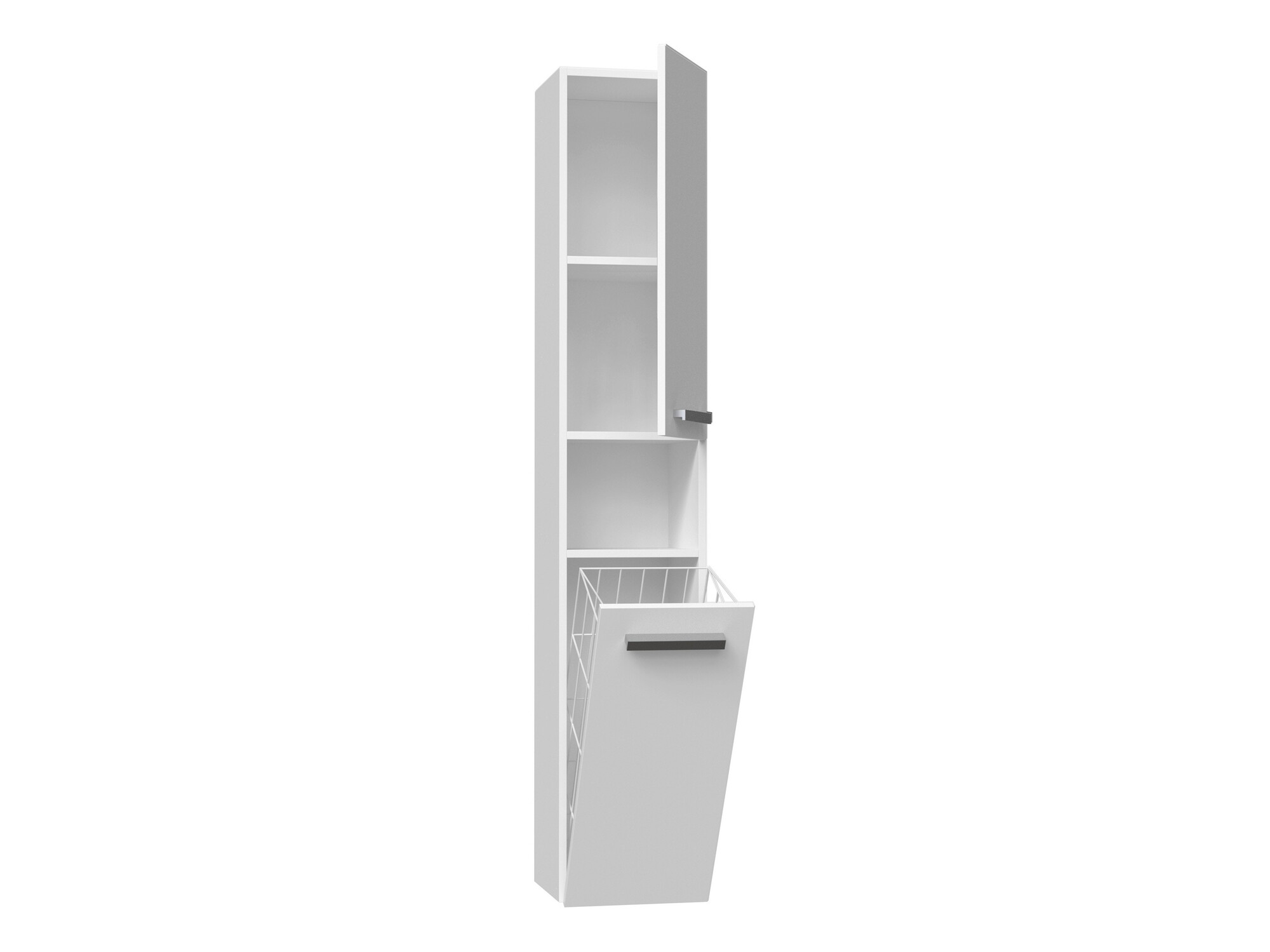 Armoire de bain à poser Nolmaru 106 (Blanc + Blanc brillant)