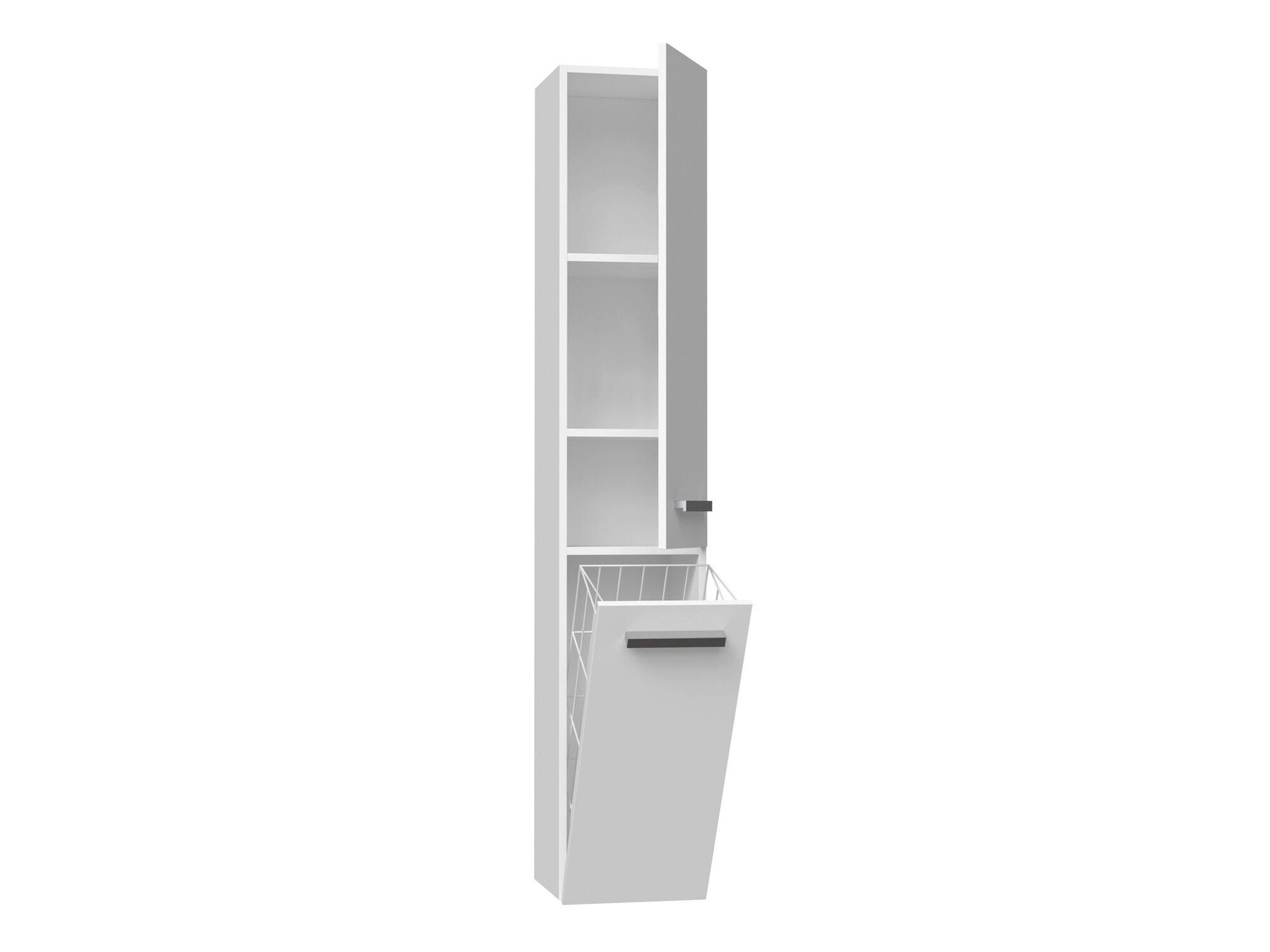 Armoire de bain à poser Nolmaru 107 (Blanc + Blanc brillant)