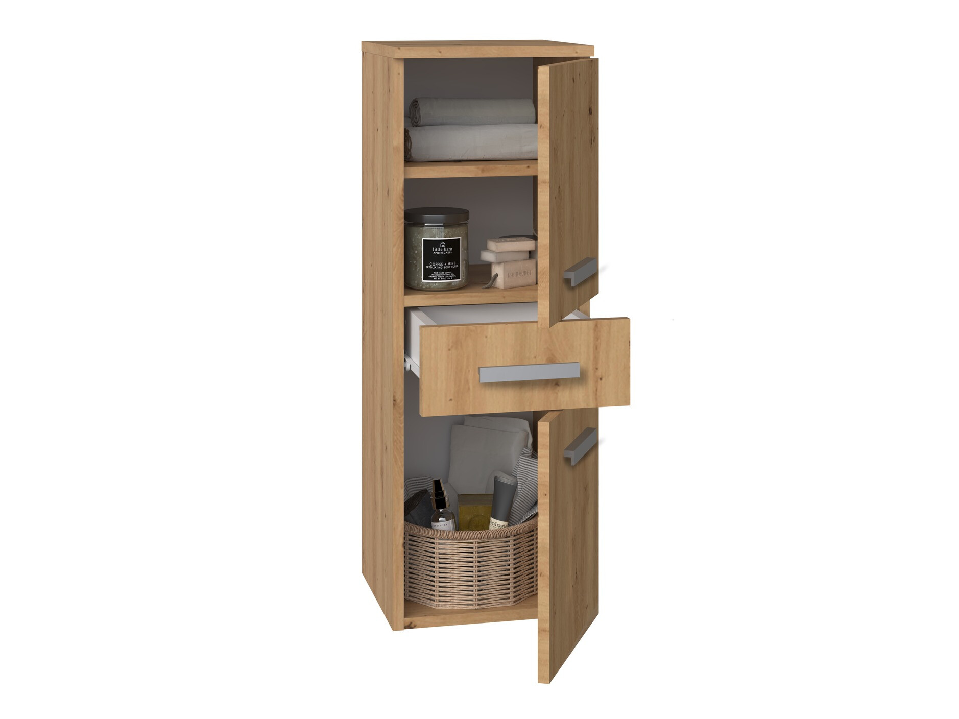 Armoire de bain à poser Nolmaru 108 (Chêne Artisan)