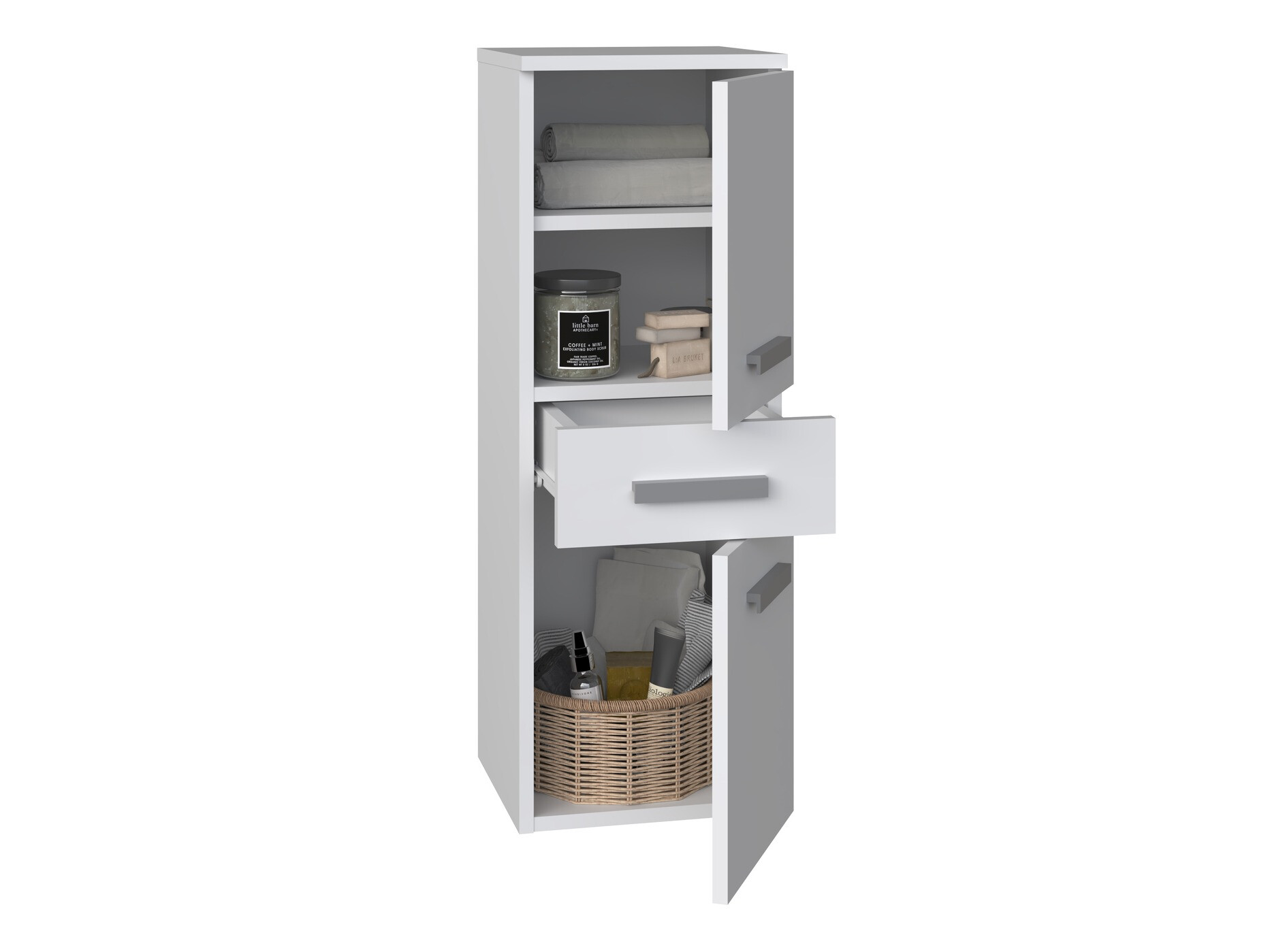 Armoire de bain indépendante Nolmaru 108 (Blanc)