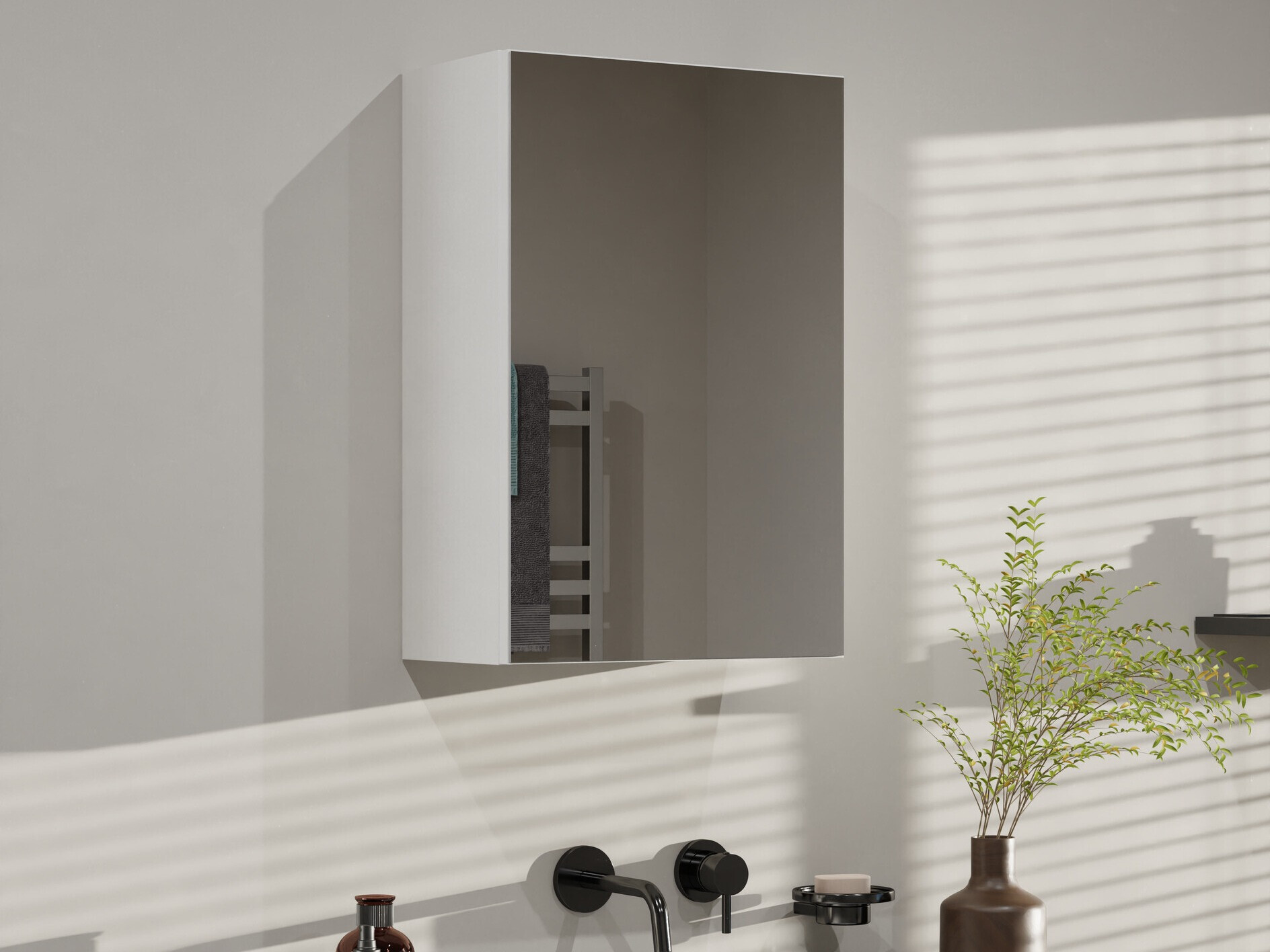 Armoire à miroir de salle de bains Balelbo 100 (Blanc)