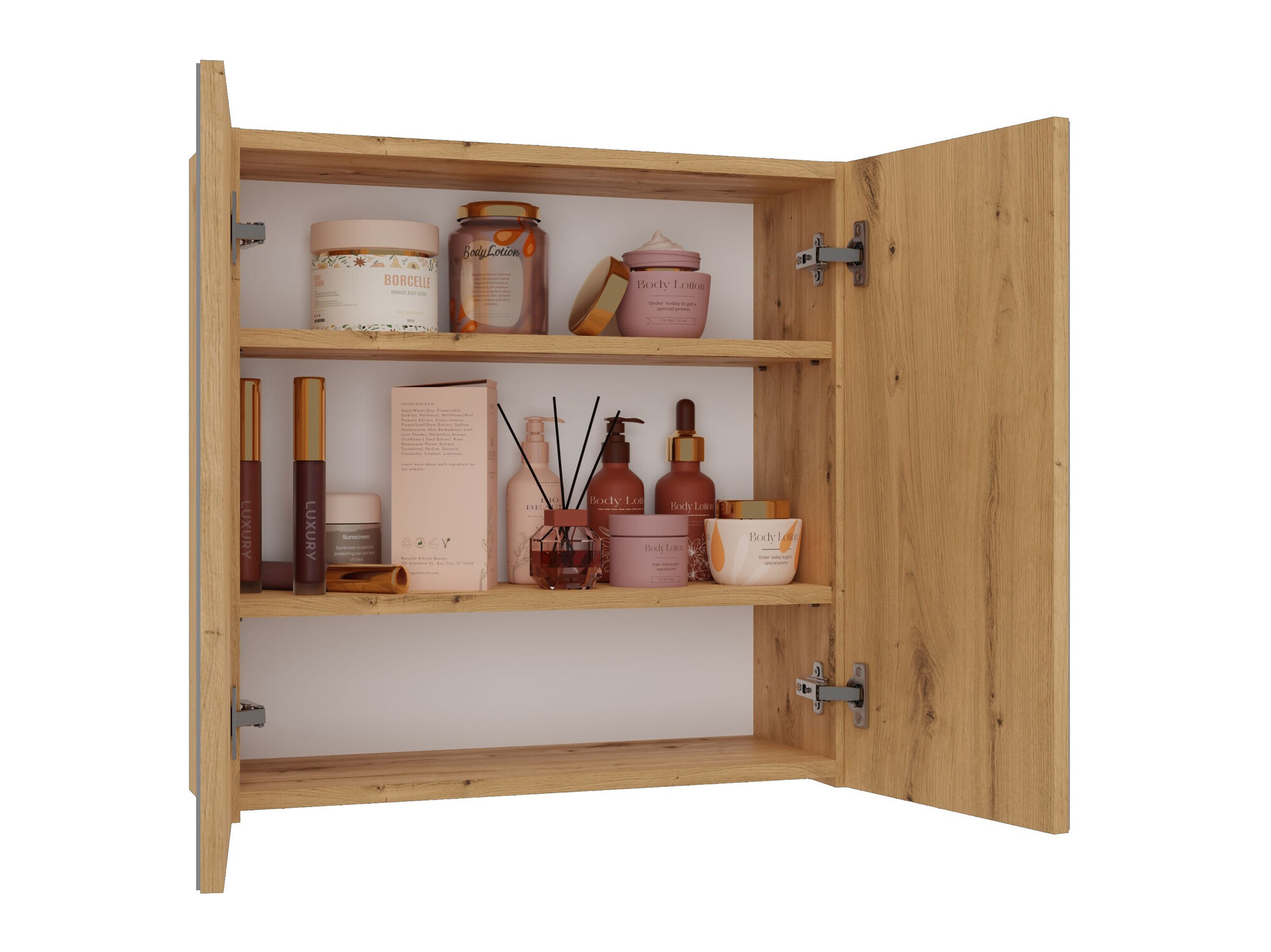 Armoire à miroir de salle de bains Balelbo 101 (Chêne Artisan)