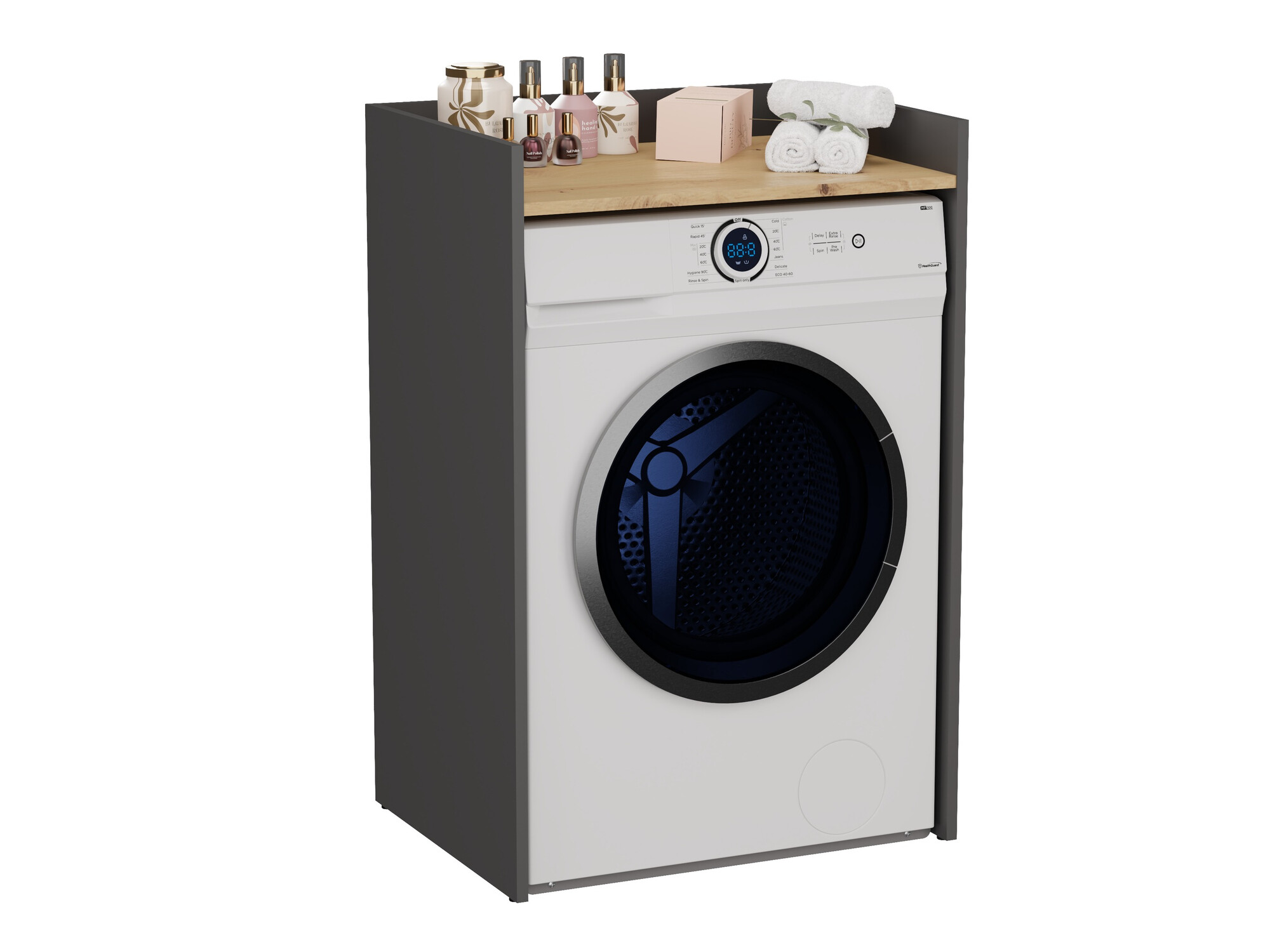 Armoire de bain à poser Balelbo 102 (Anthracite + Chêne Artisan)